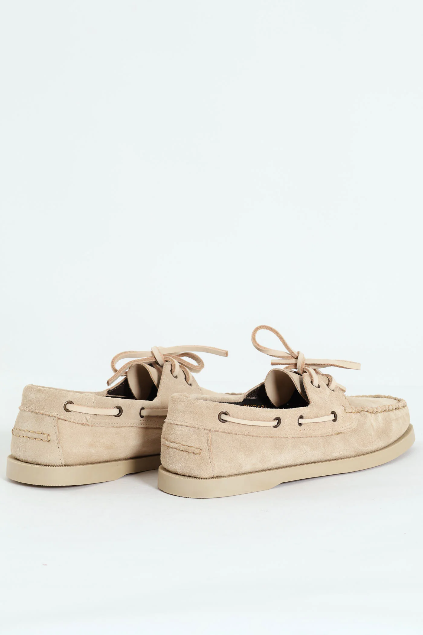 Suede Mono Boat Shoe - Stone - Image 2