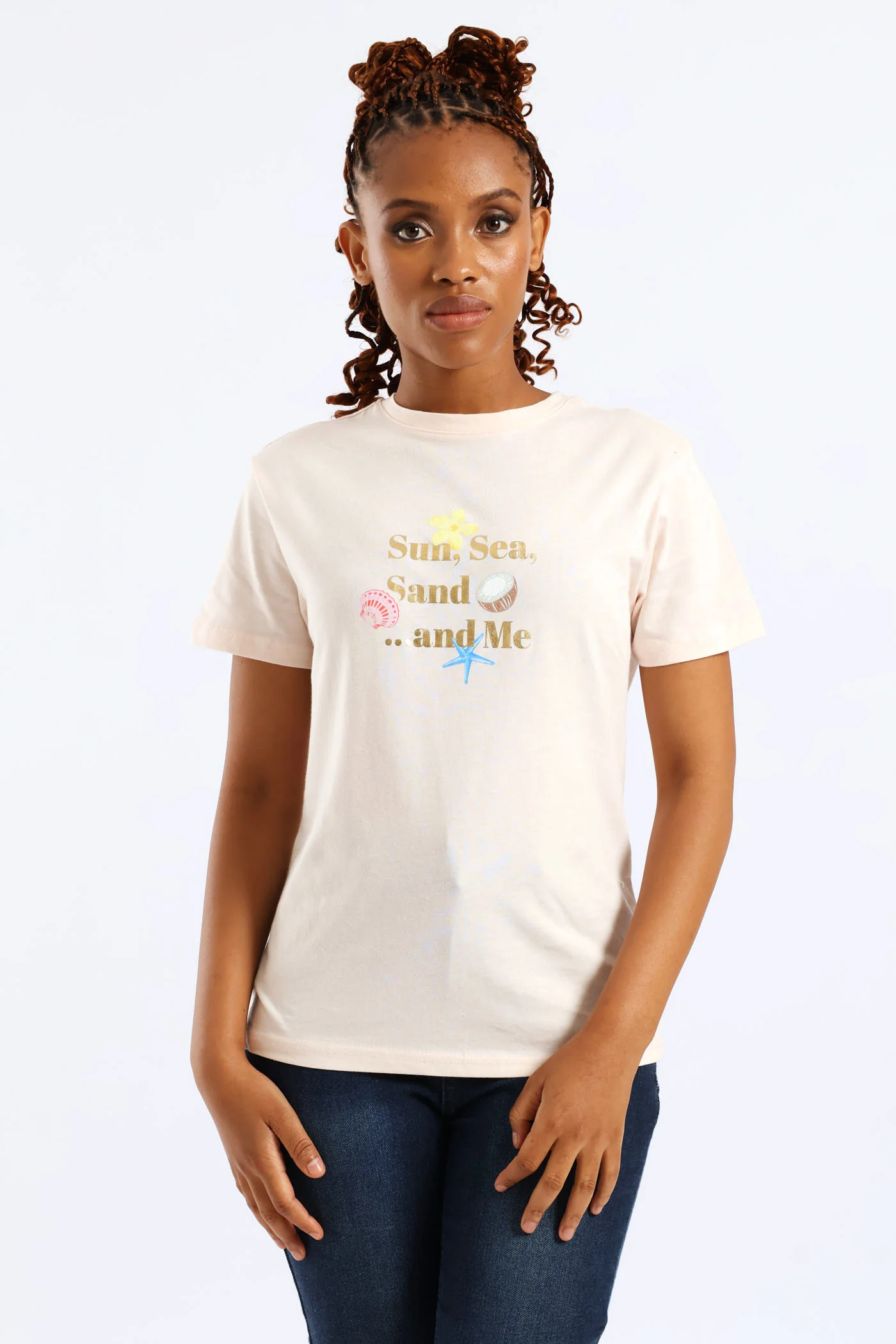 Sun, Sea The Sand And Me Tee - Shell - Image 5
