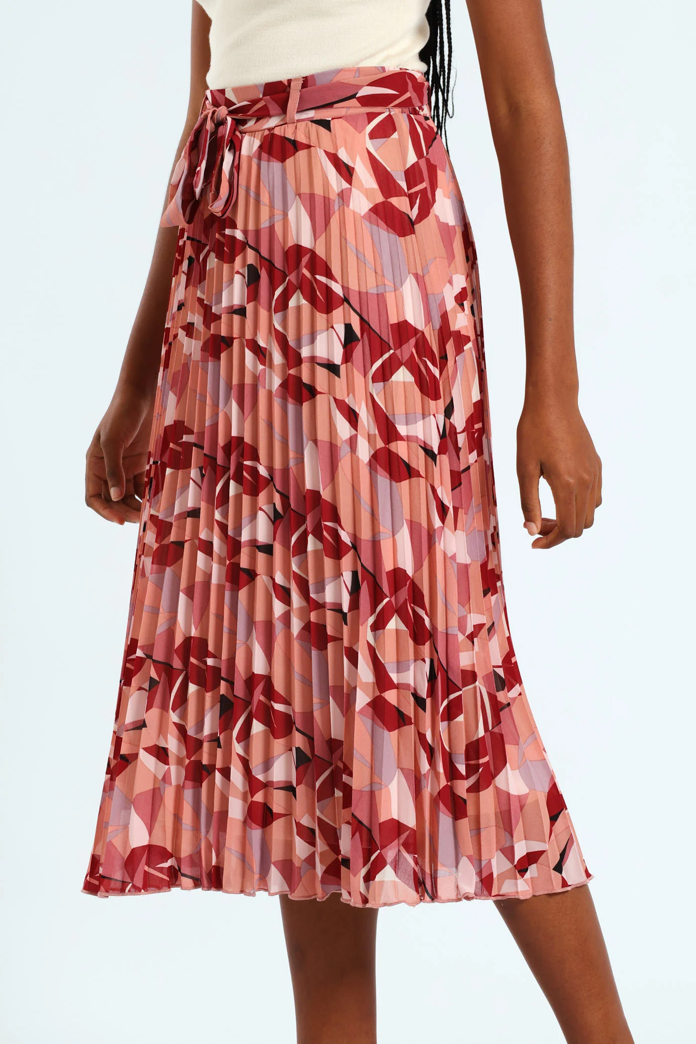 Sunray Geo Pleated Midi Skirt - Image 2