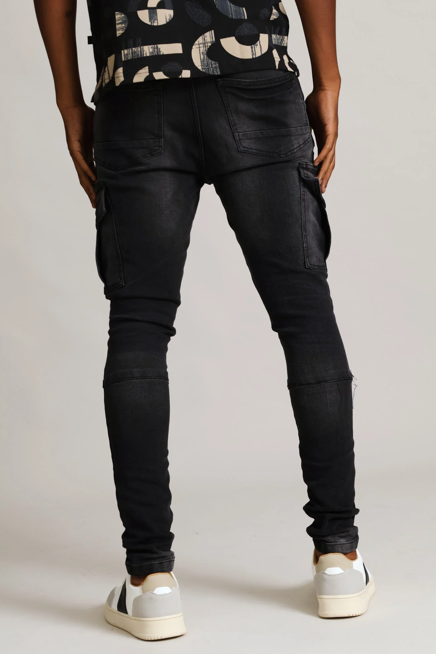 Super Skinny Cargo Denim - Black - Image 5