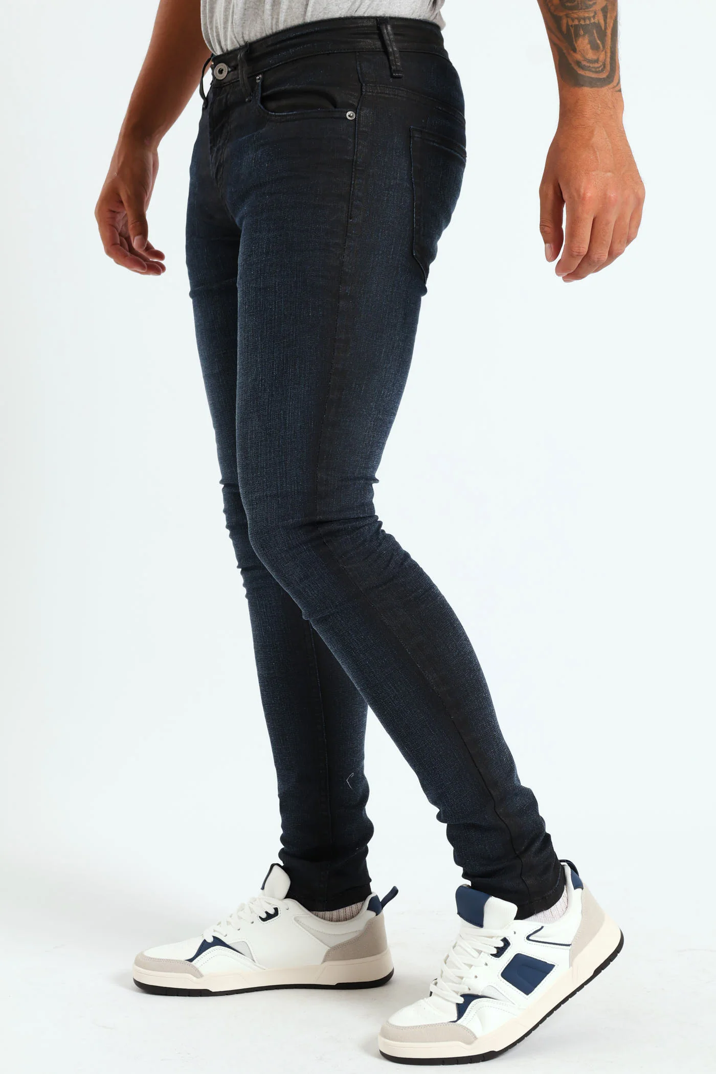 Super Skinny Wax Denim - Blue/Black - Image 2