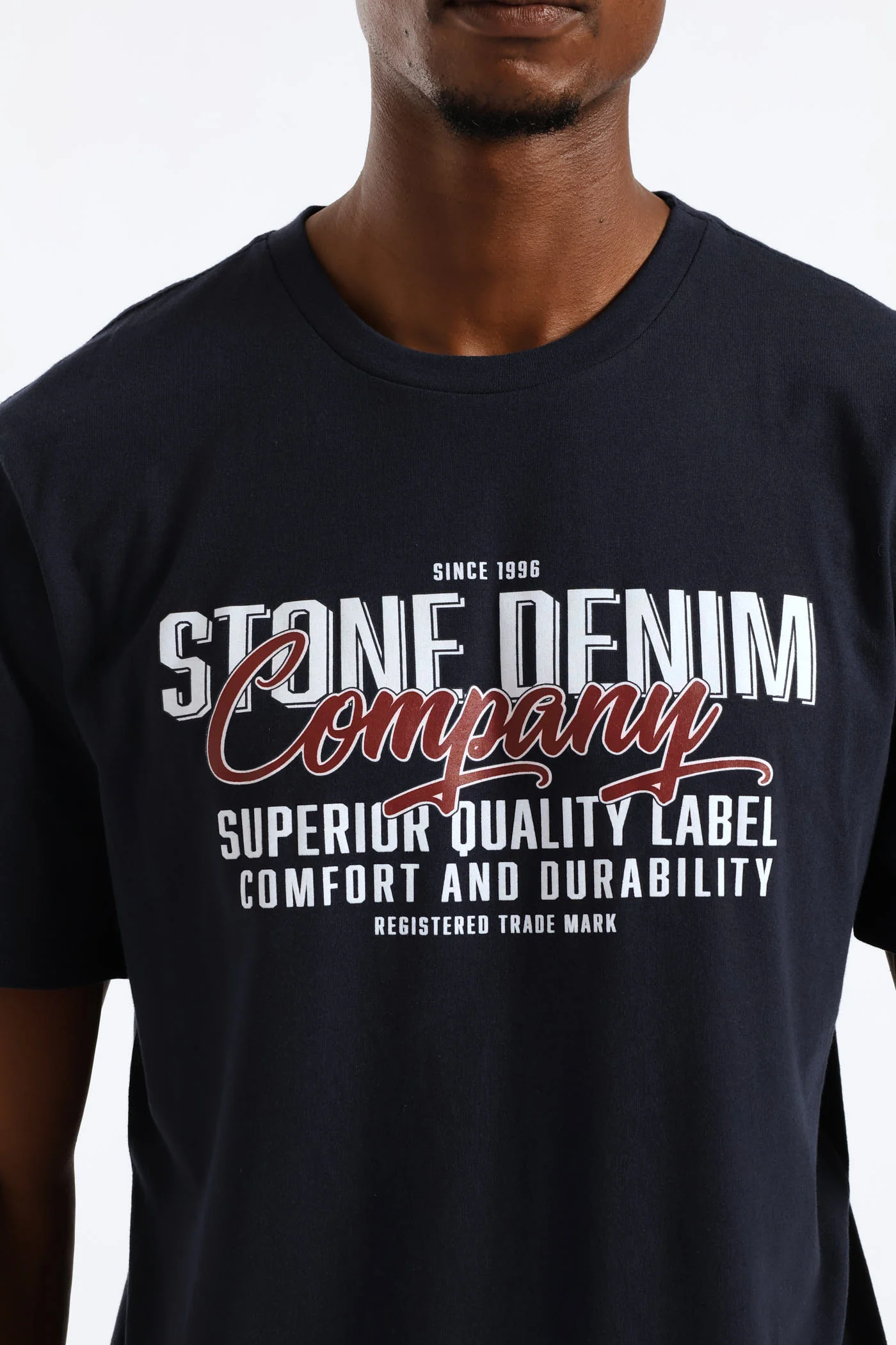 Superior Quality Label Tee - Navy - Image 2
