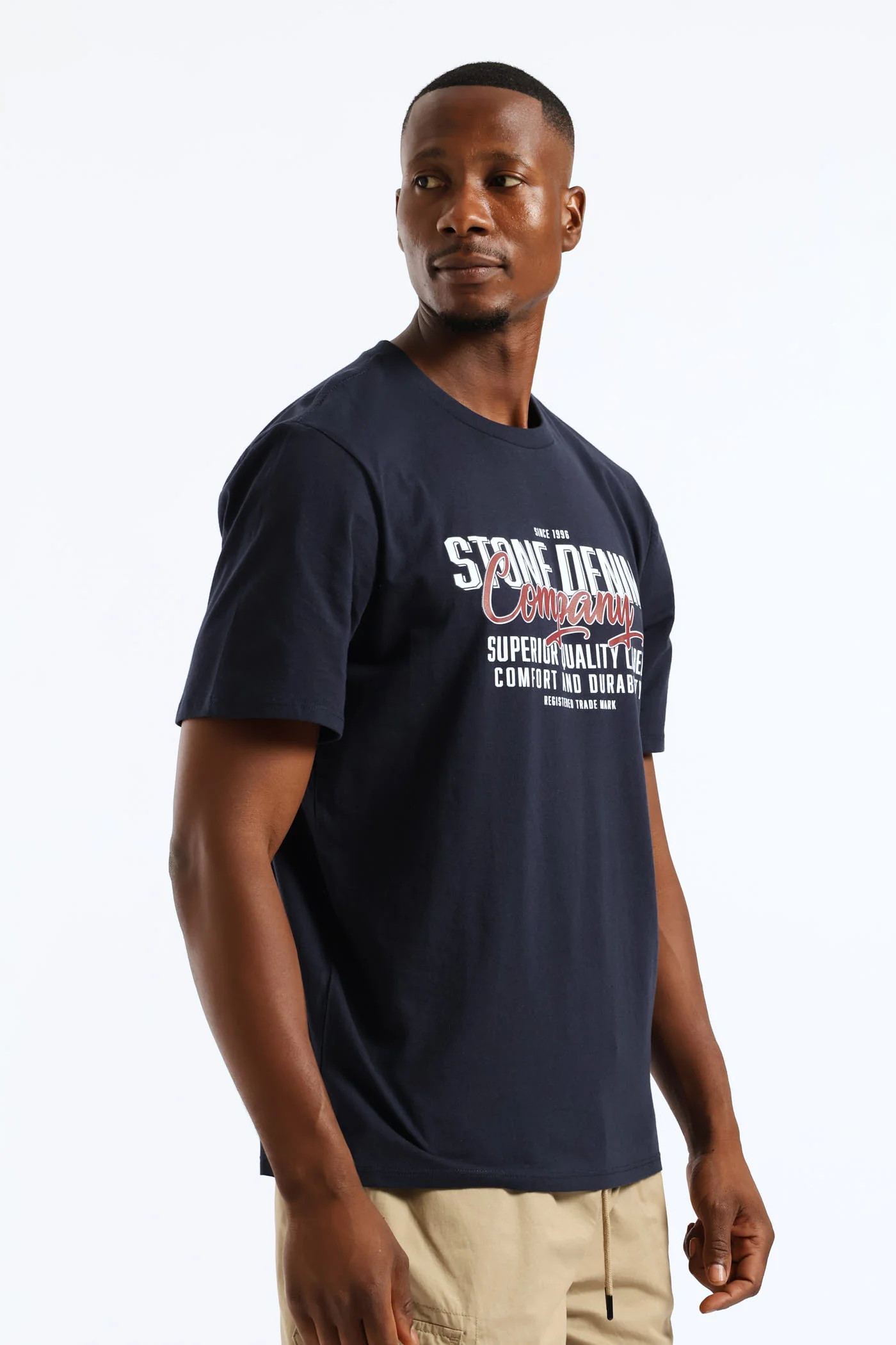 Superior Quality Label Tee - Navy - Image 3