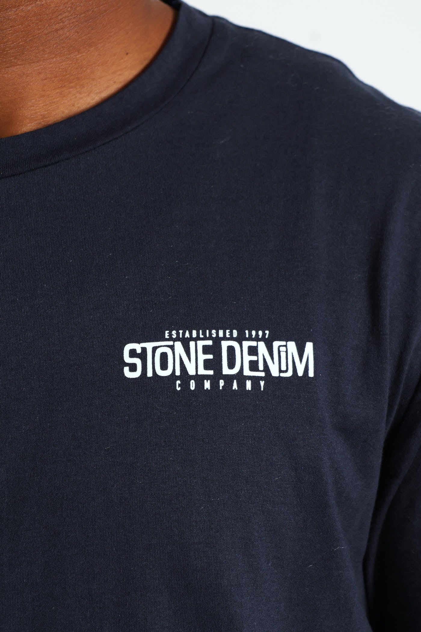 Superior Stone Denim Front & Back Print Tee - Navy - Image 3