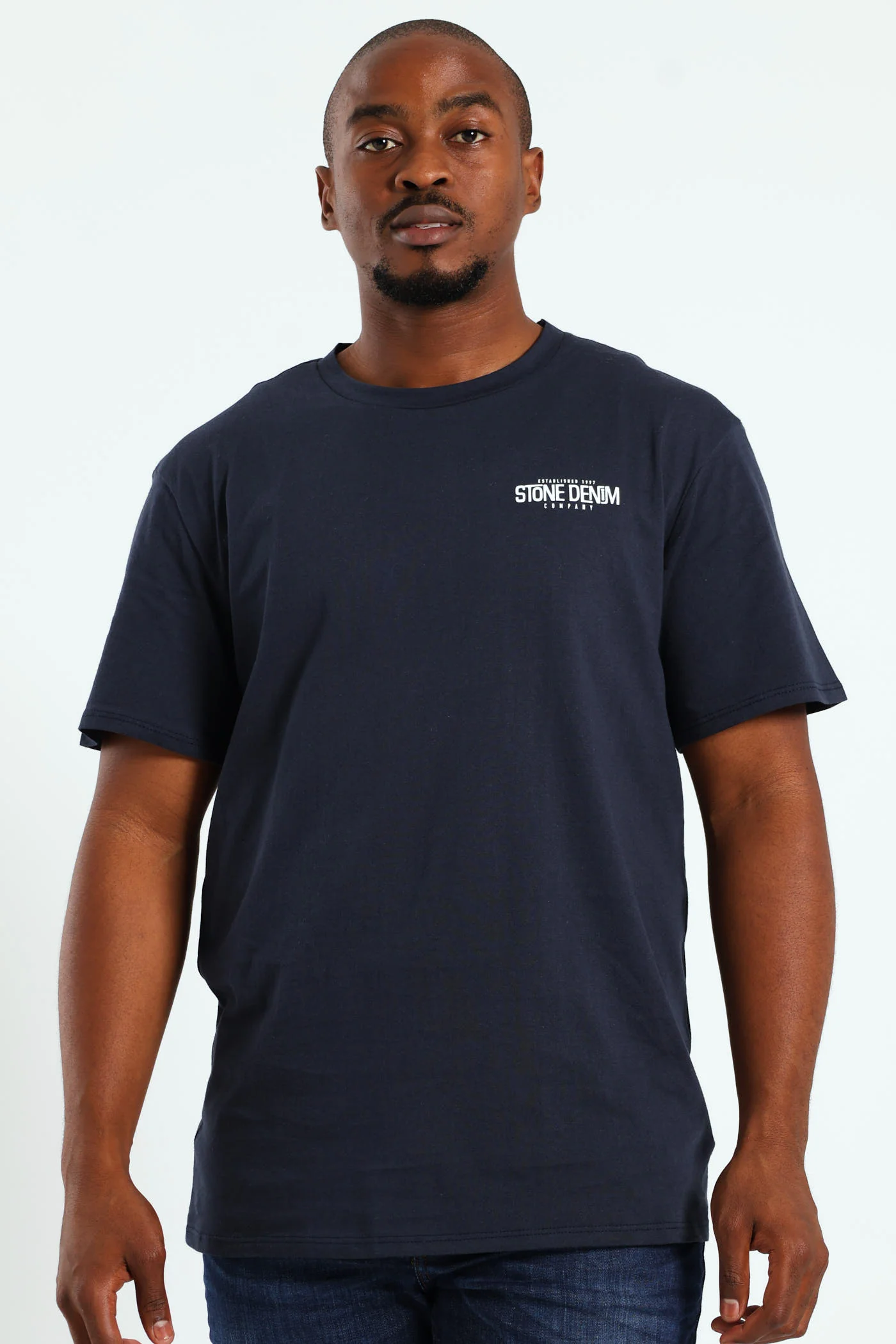 Superior Stone Denim Front & Back Print Tee - Navy - Image 4