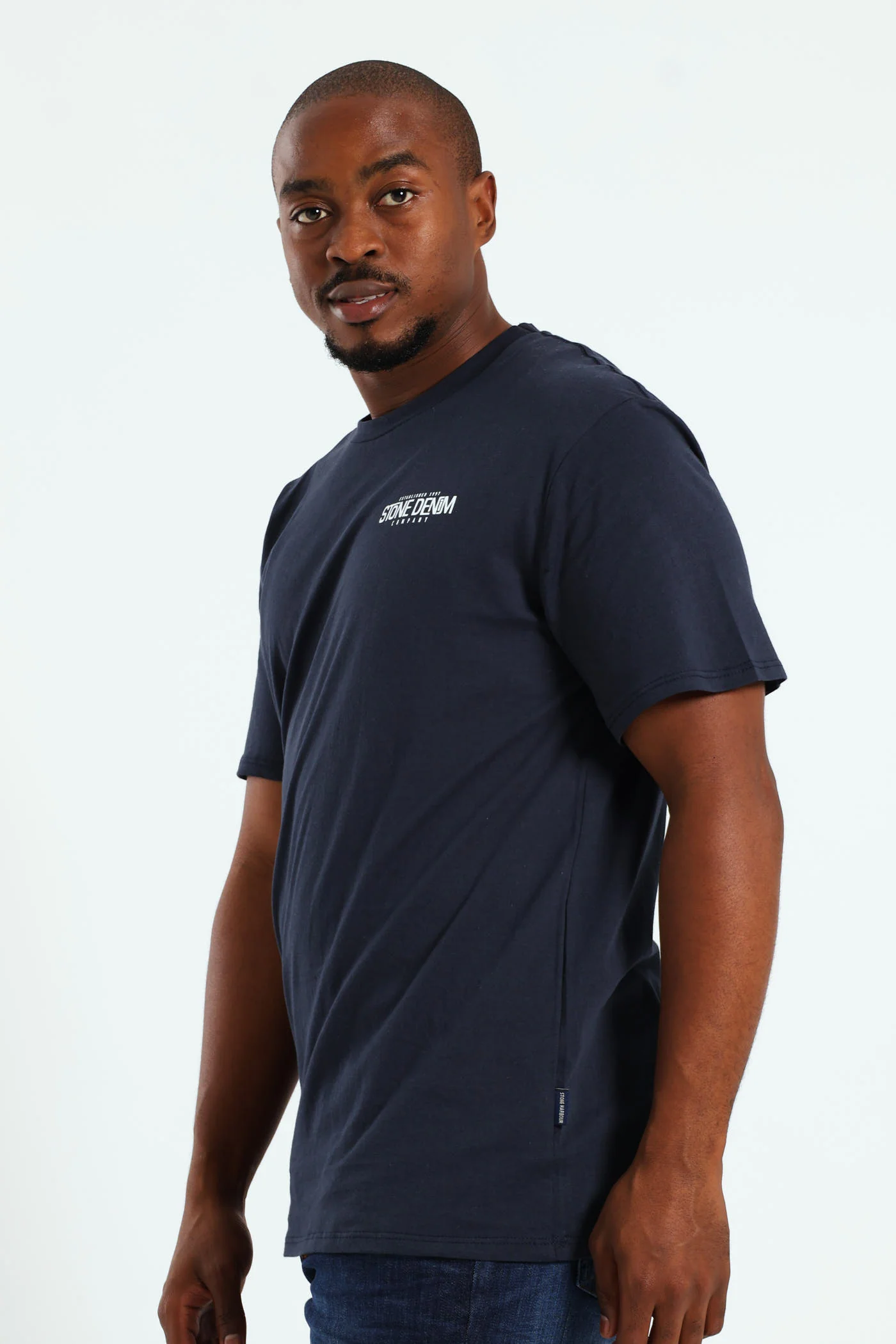 Superior Stone Denim Front & Back Print Tee - Navy - Image 5