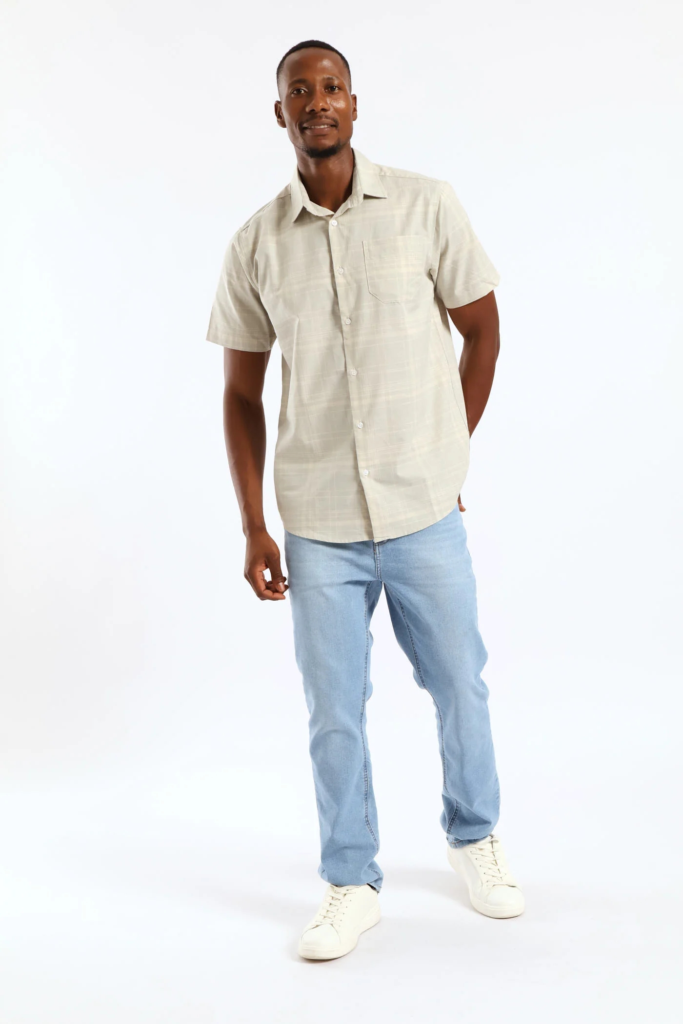Surf Int Check Resort Shirt - Stone - Image 5
