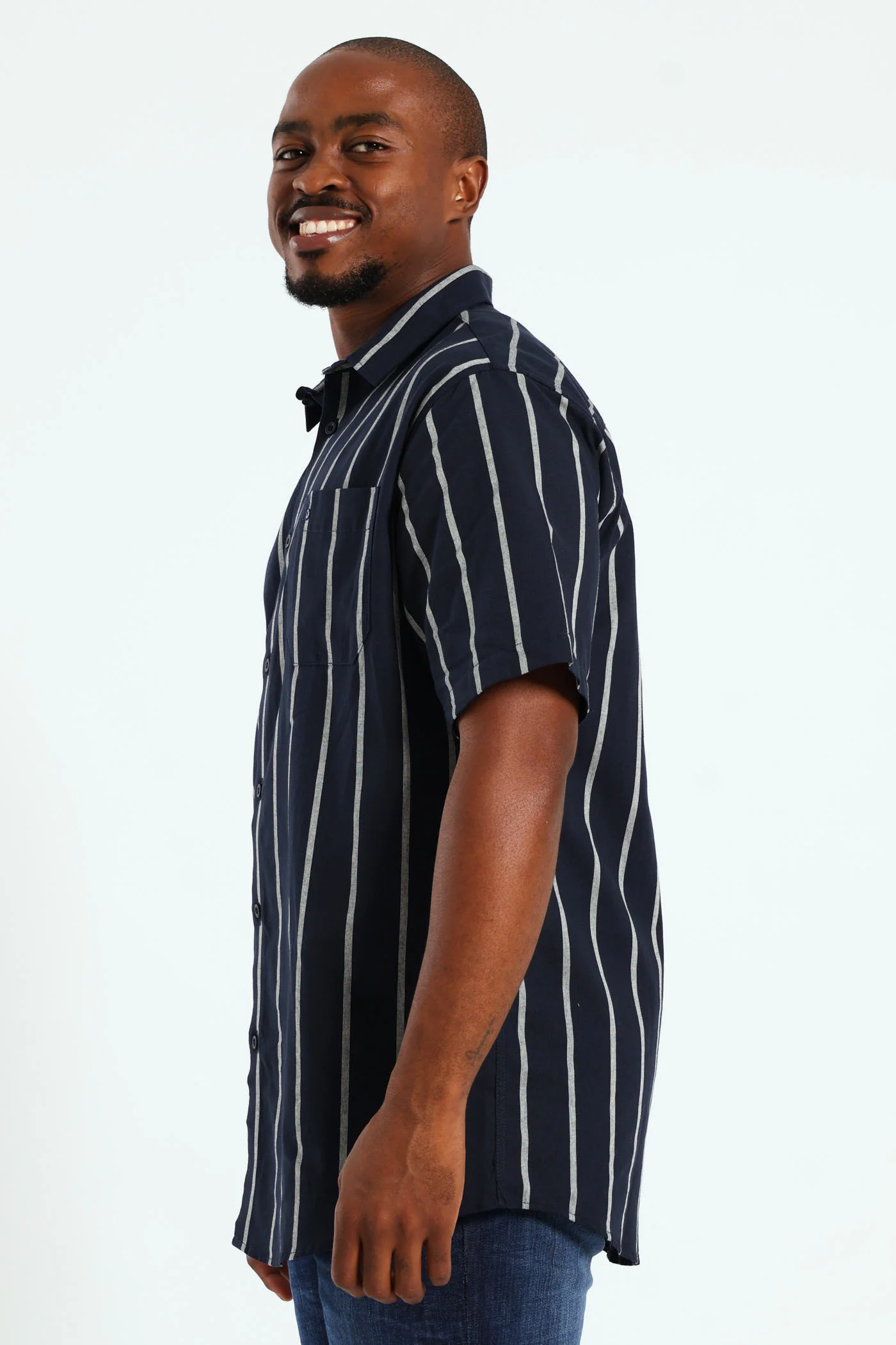 Surf Int Stripe Shirt - Navy - Image 3