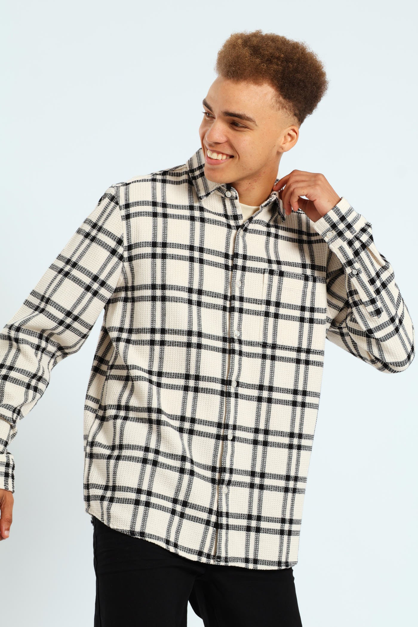 Surface Int Check Shirt - Stone - Image 3