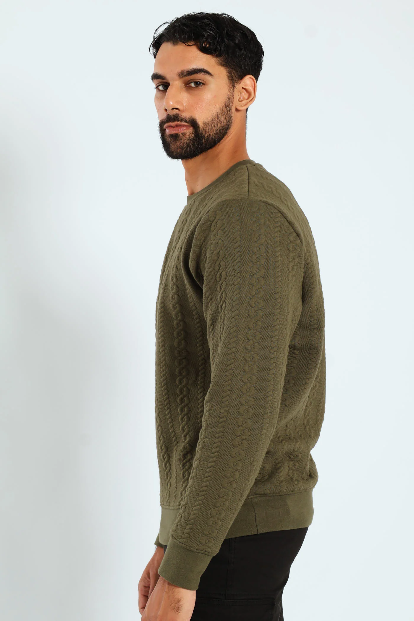 Surface Interest Crew Sweat Top - Fatigue - Image 3