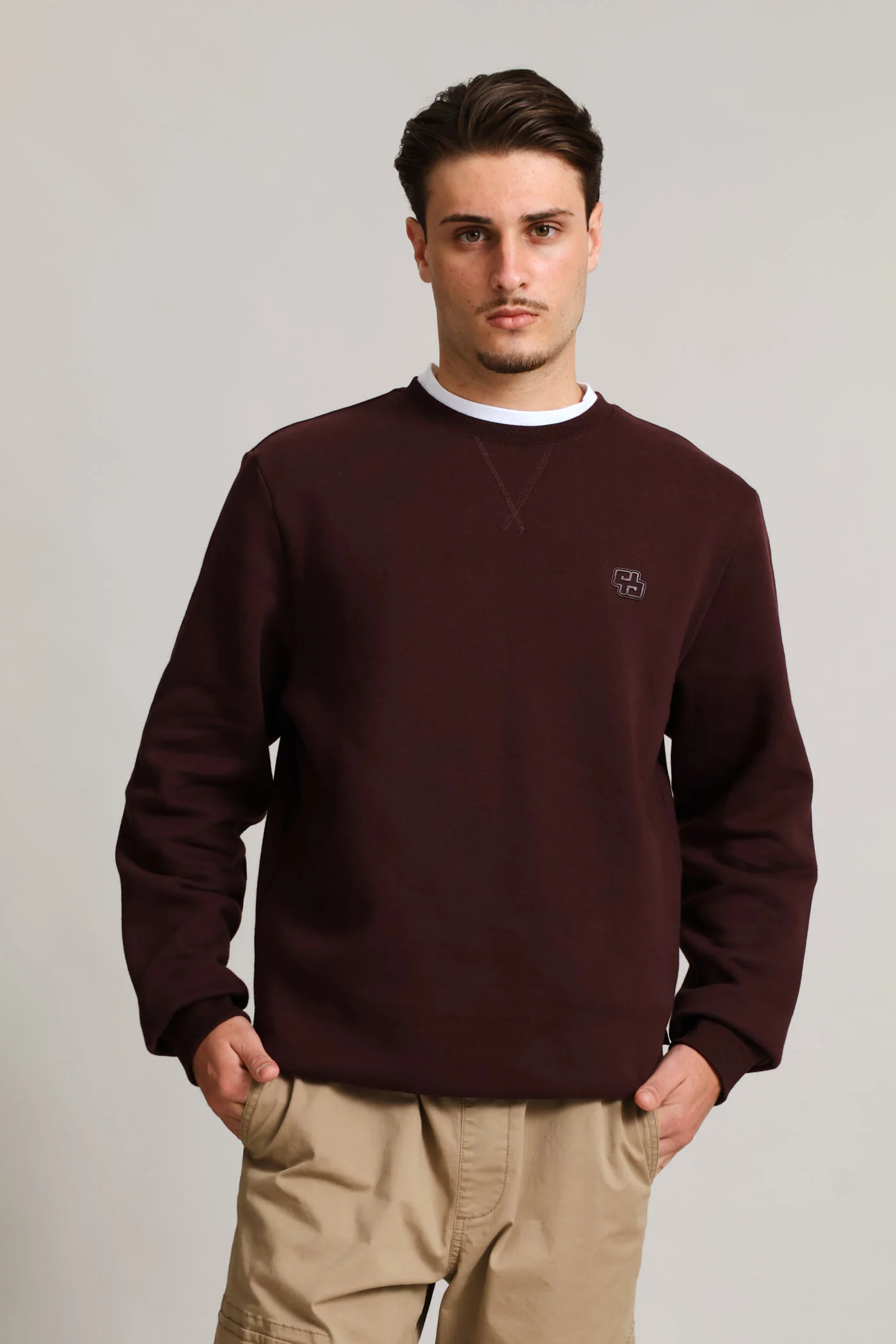 Sweat Crew Top - Burgundy - Image 3