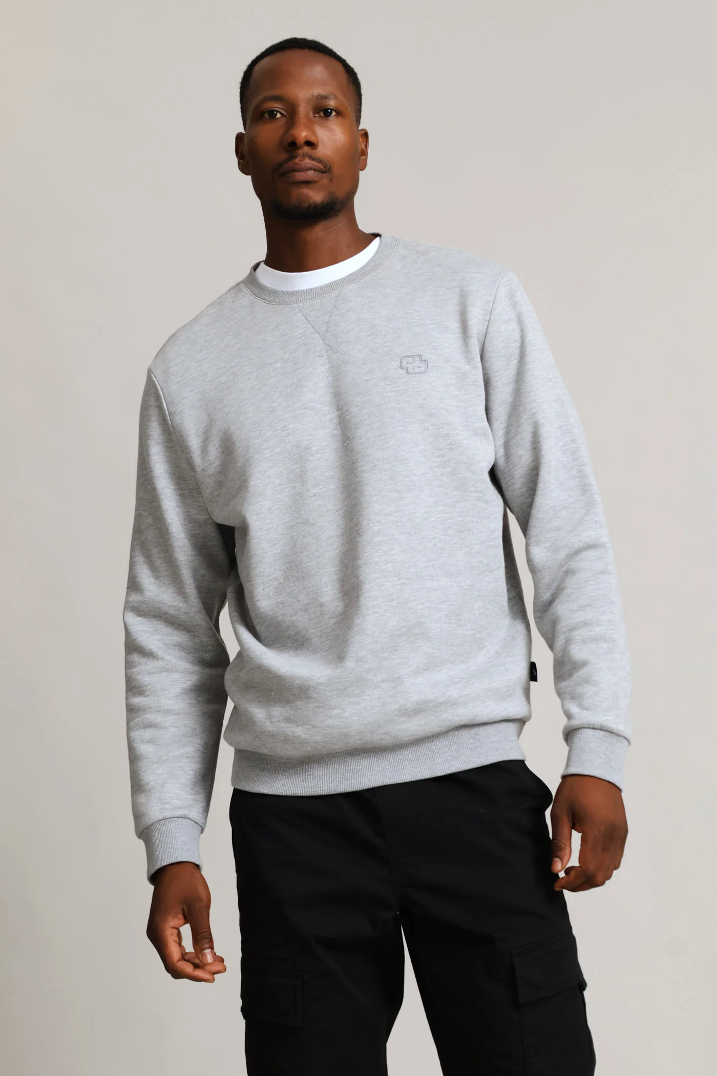 Sweat Crew Top - Grey Melange - Image 3