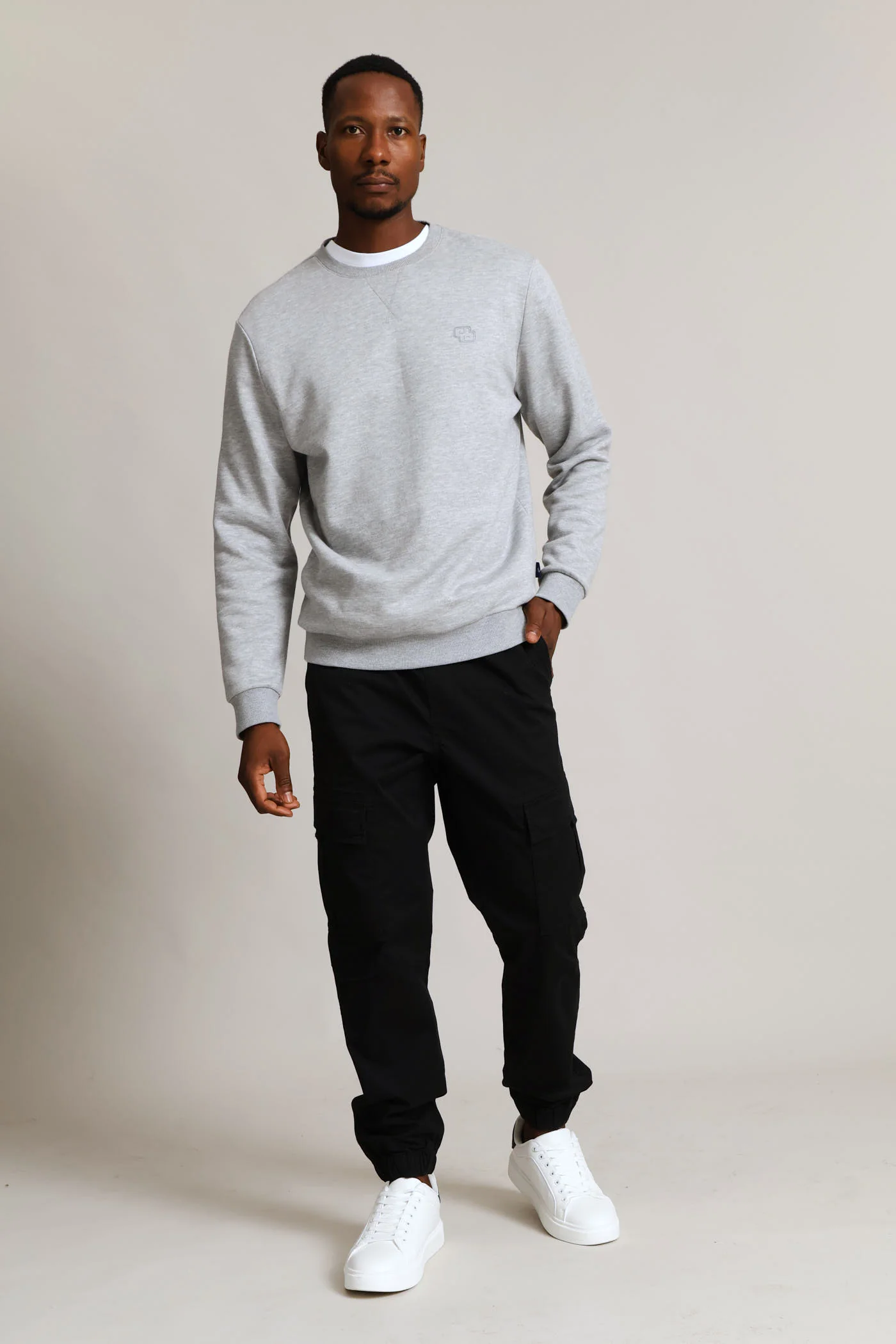 Sweat Crew Top - Grey Melange - Image 5