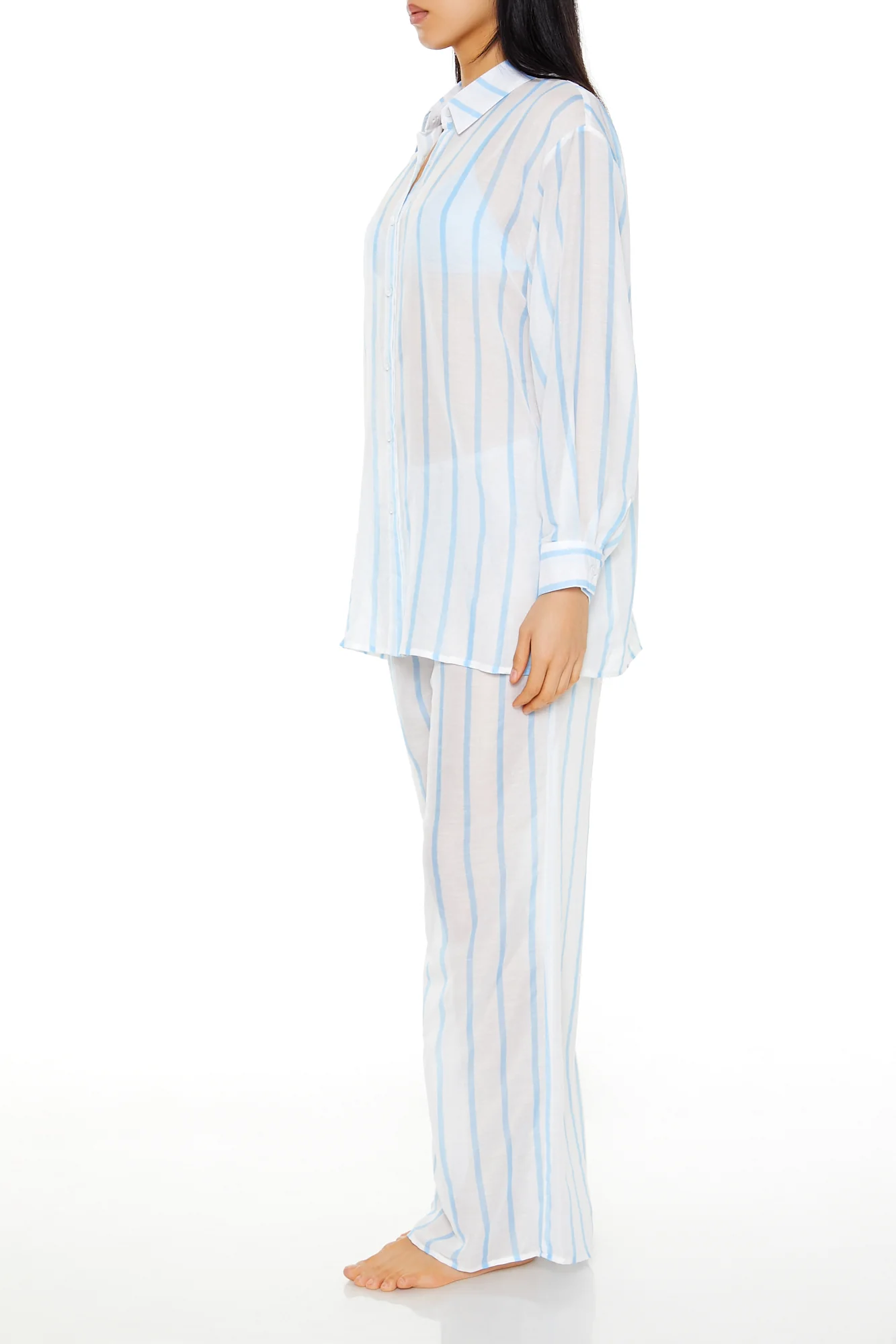 Swimwear Cover Up Pants - White/Blue - Image 3