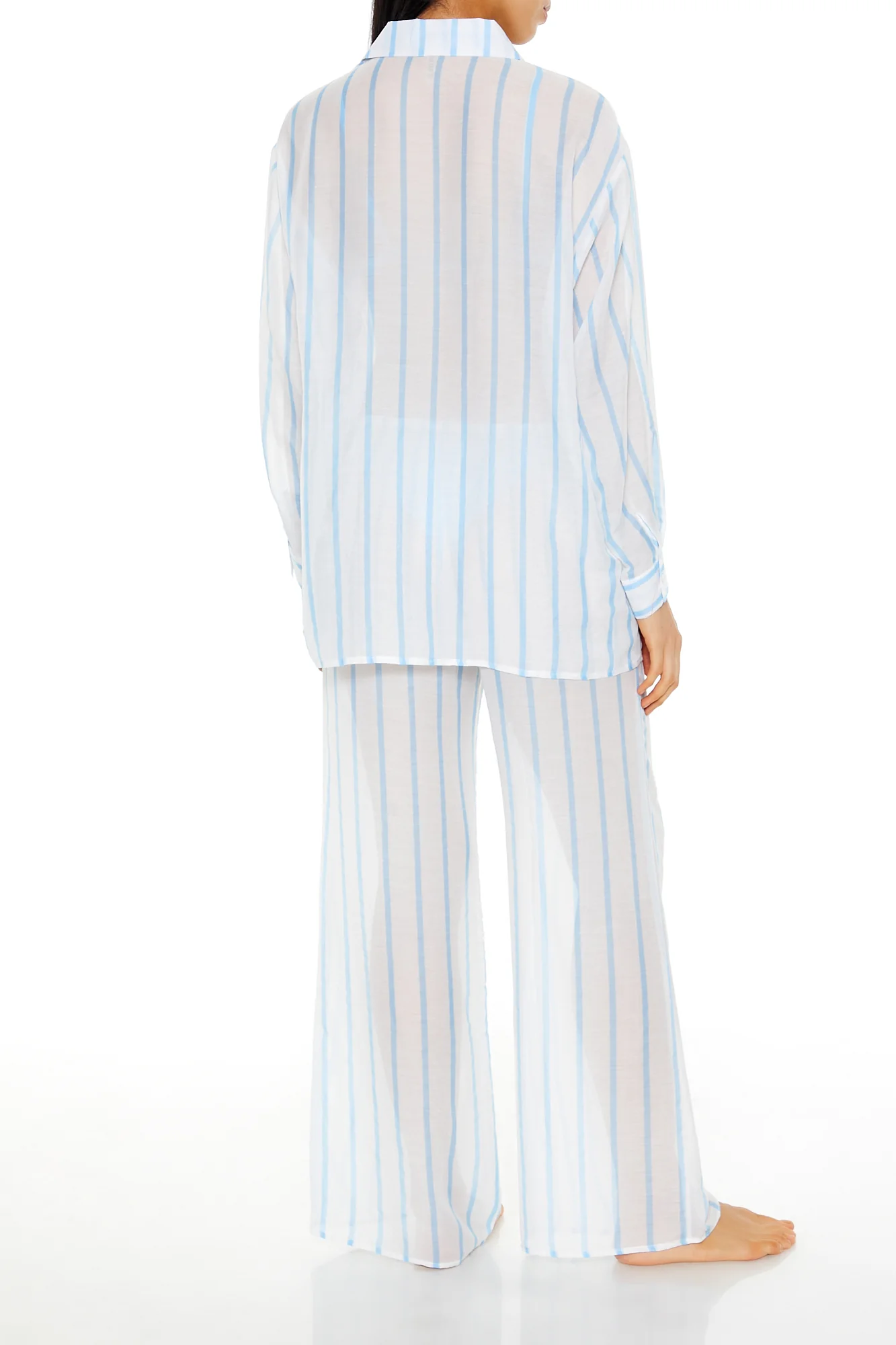 Swimwear Cover Up Pants - White/Blue - Image 4