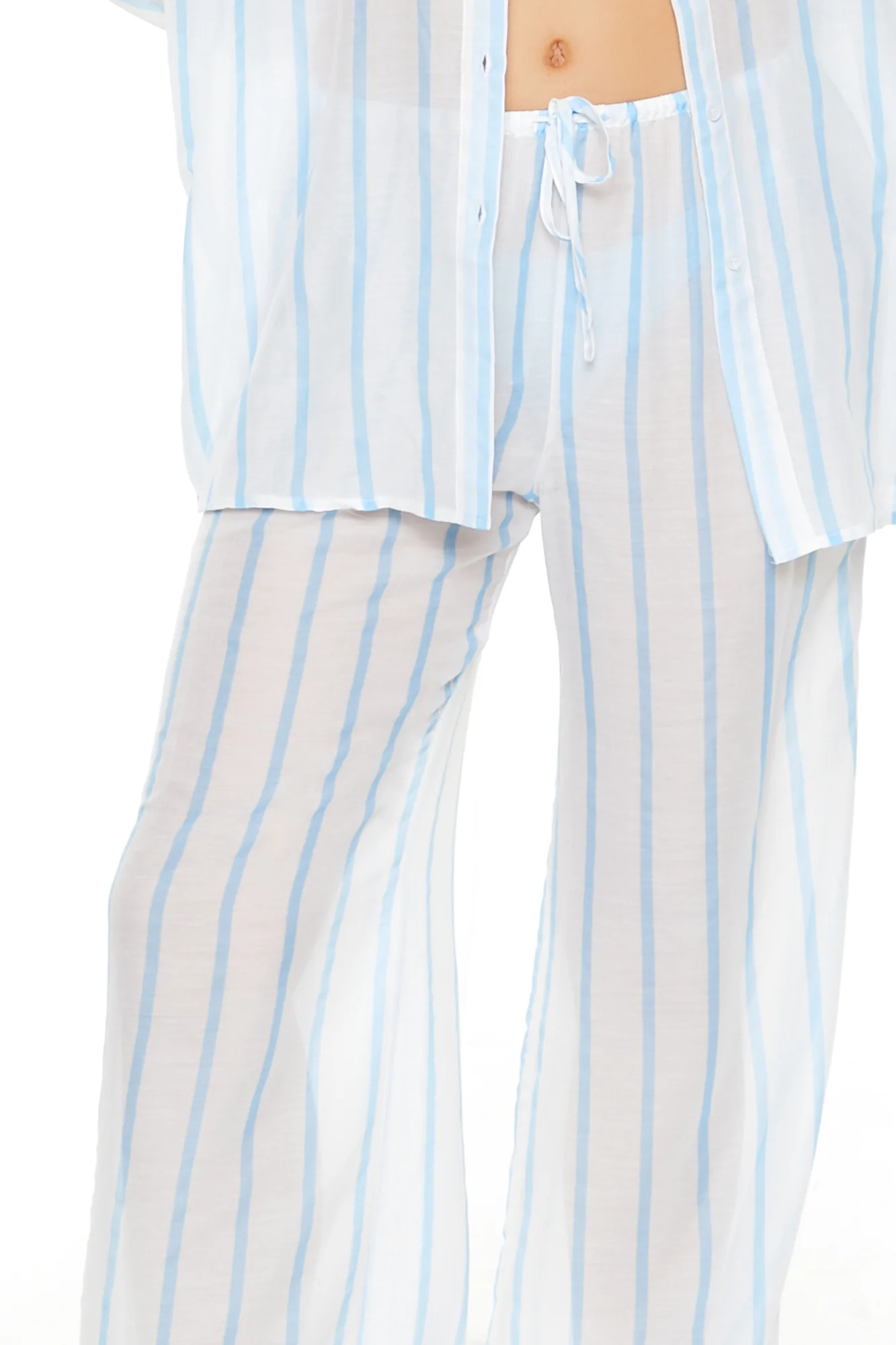 Swimwear Cover Up Pants - White/Blue - Image 5