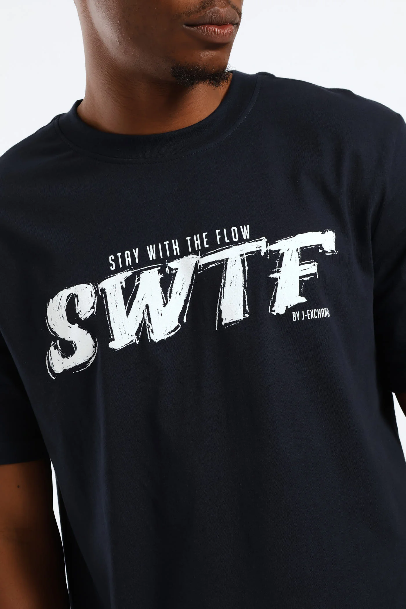 Swtf Basic Print Tee - Navy - Image 2