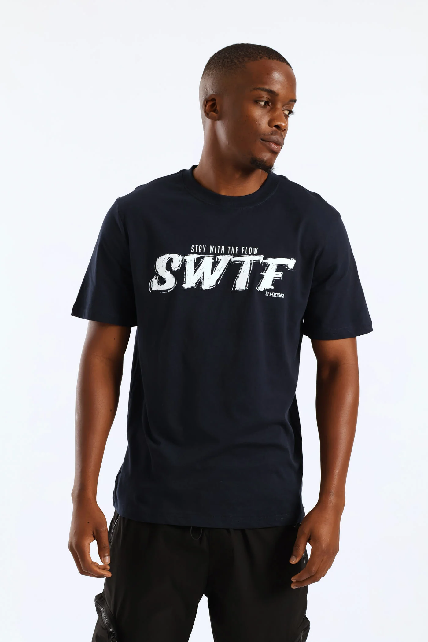 Swtf Basic Print Tee - Navy - Image 3