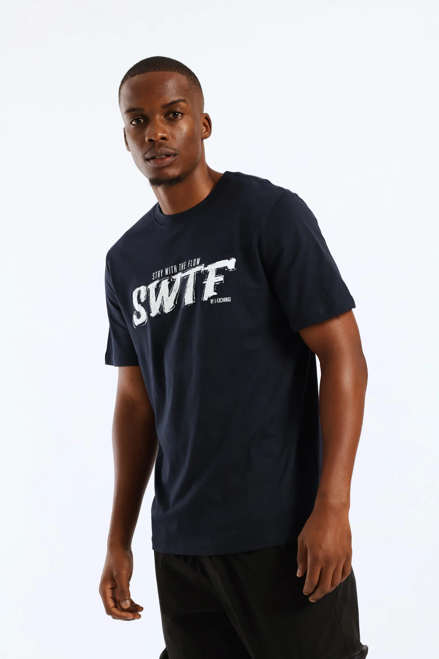 Swtf Basic Print Tee - Navy - Image 4