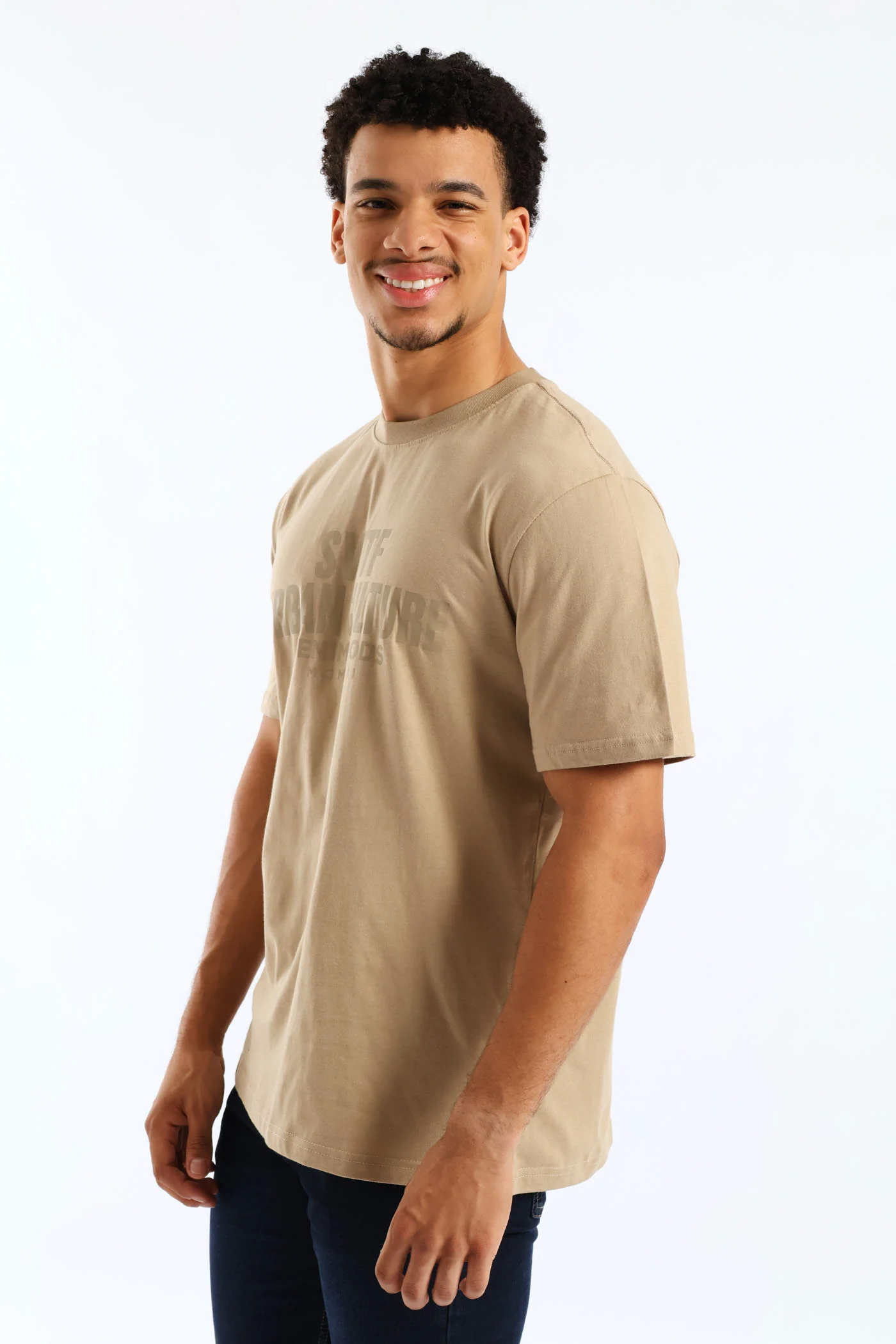 Swtf Uc Hd Shimmer Front Print Tee - Taupe - Image 5
