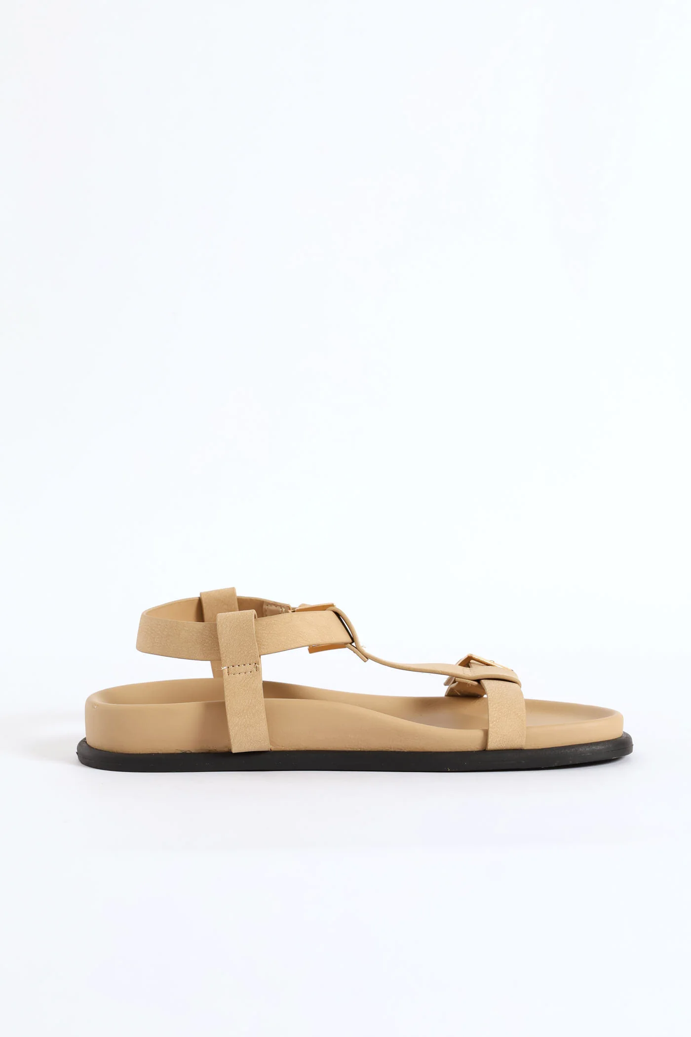 T-Bar Sandal On Comfort Slide Outsole - Stone - Image 3