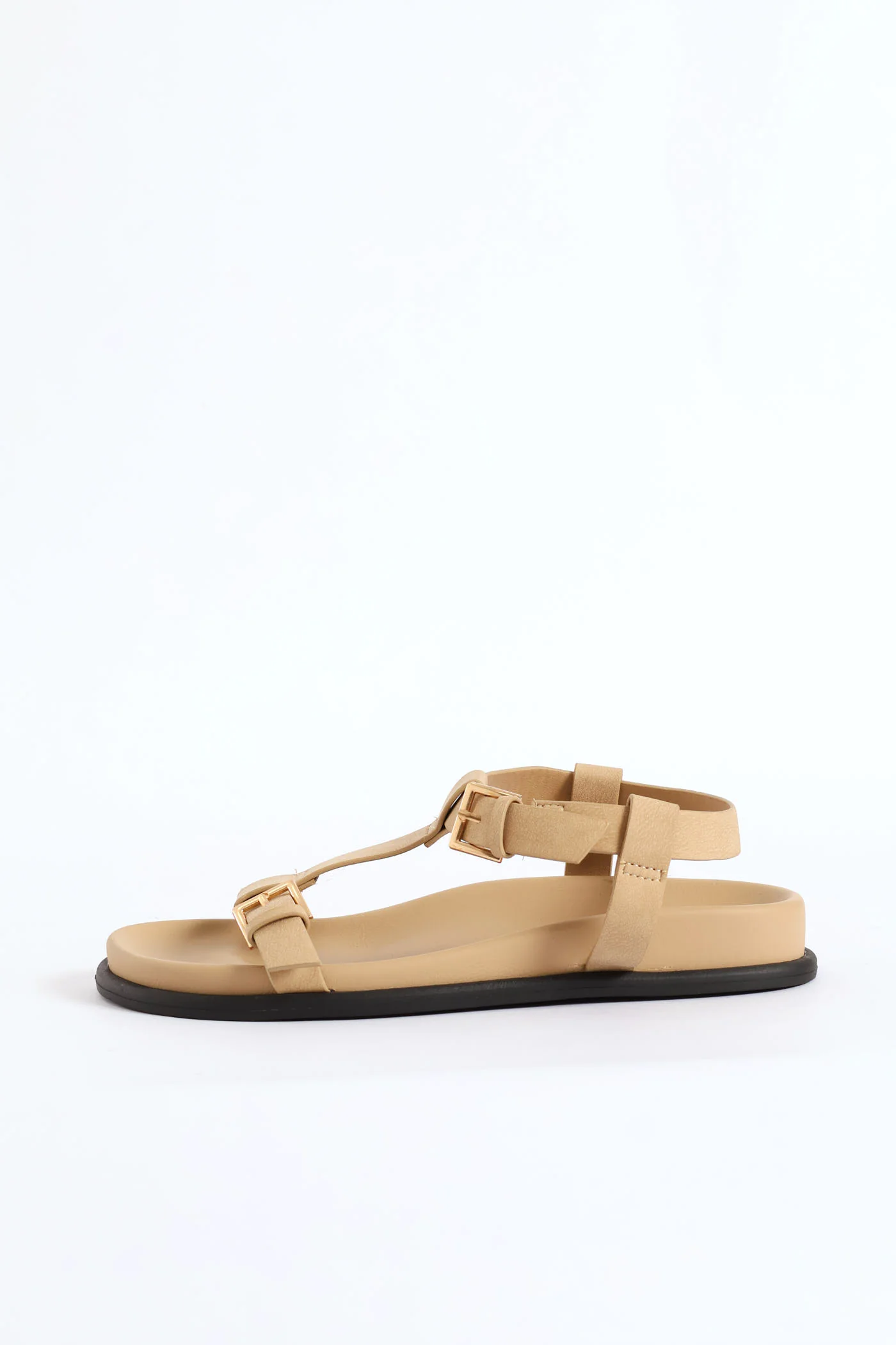 T-Bar Sandal On Comfort Slide Outsole - Stone - Image 6