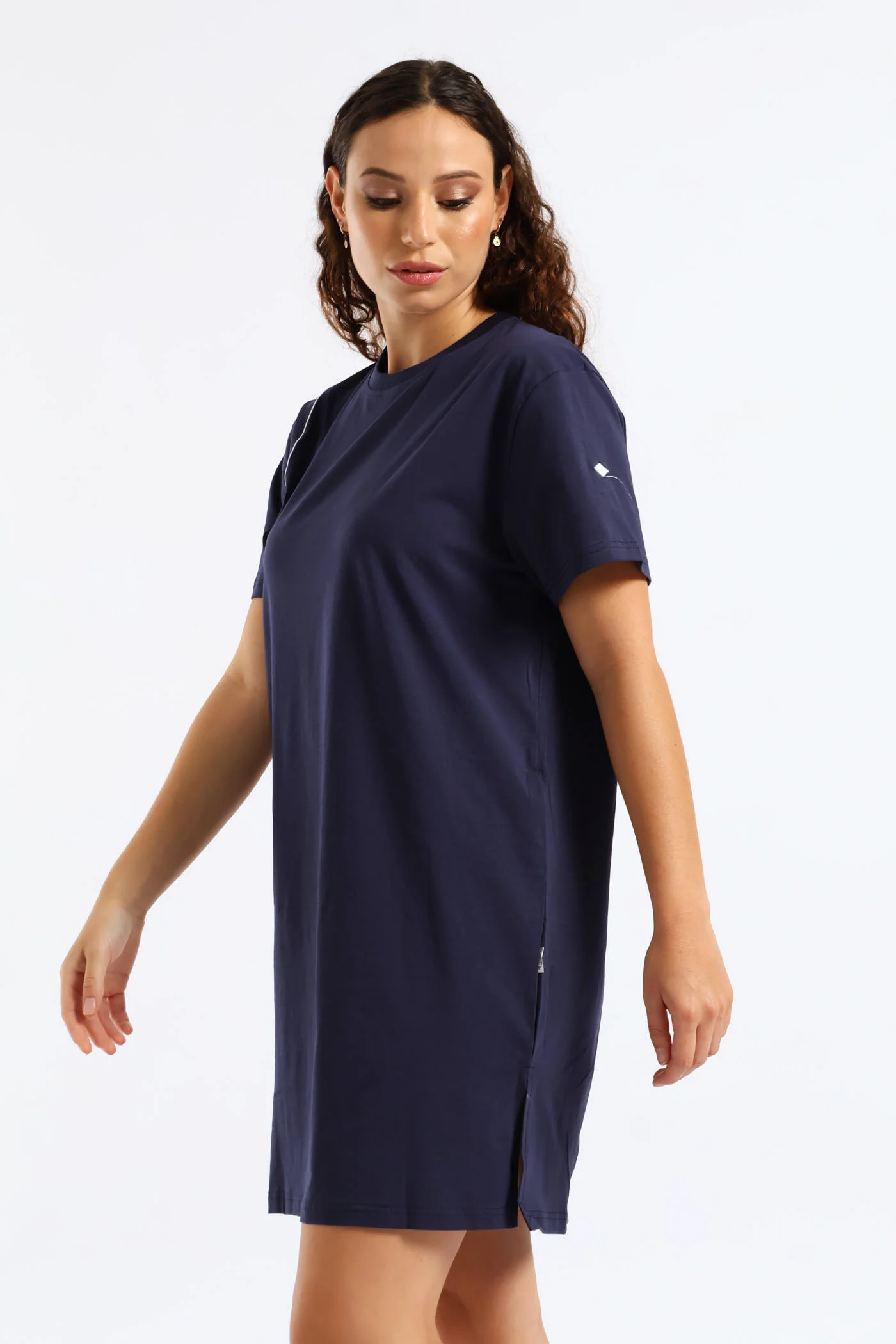 T-Shirt Dress - Navy - Image 3