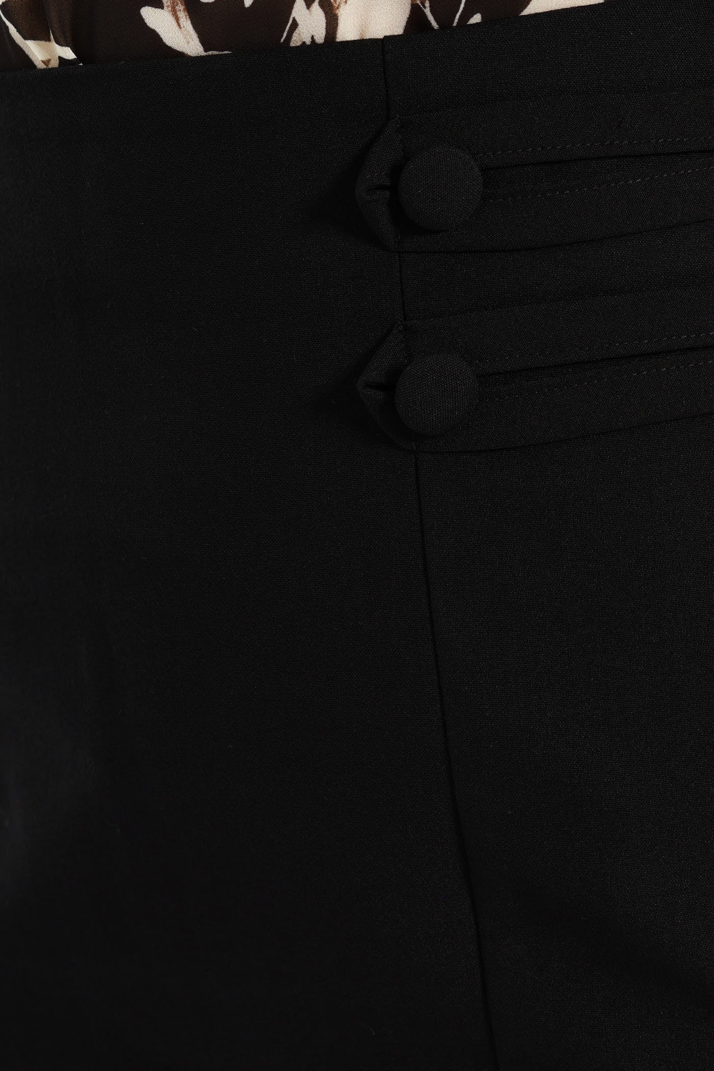 Tab Detail Pencil Skirt - Black - Image 4