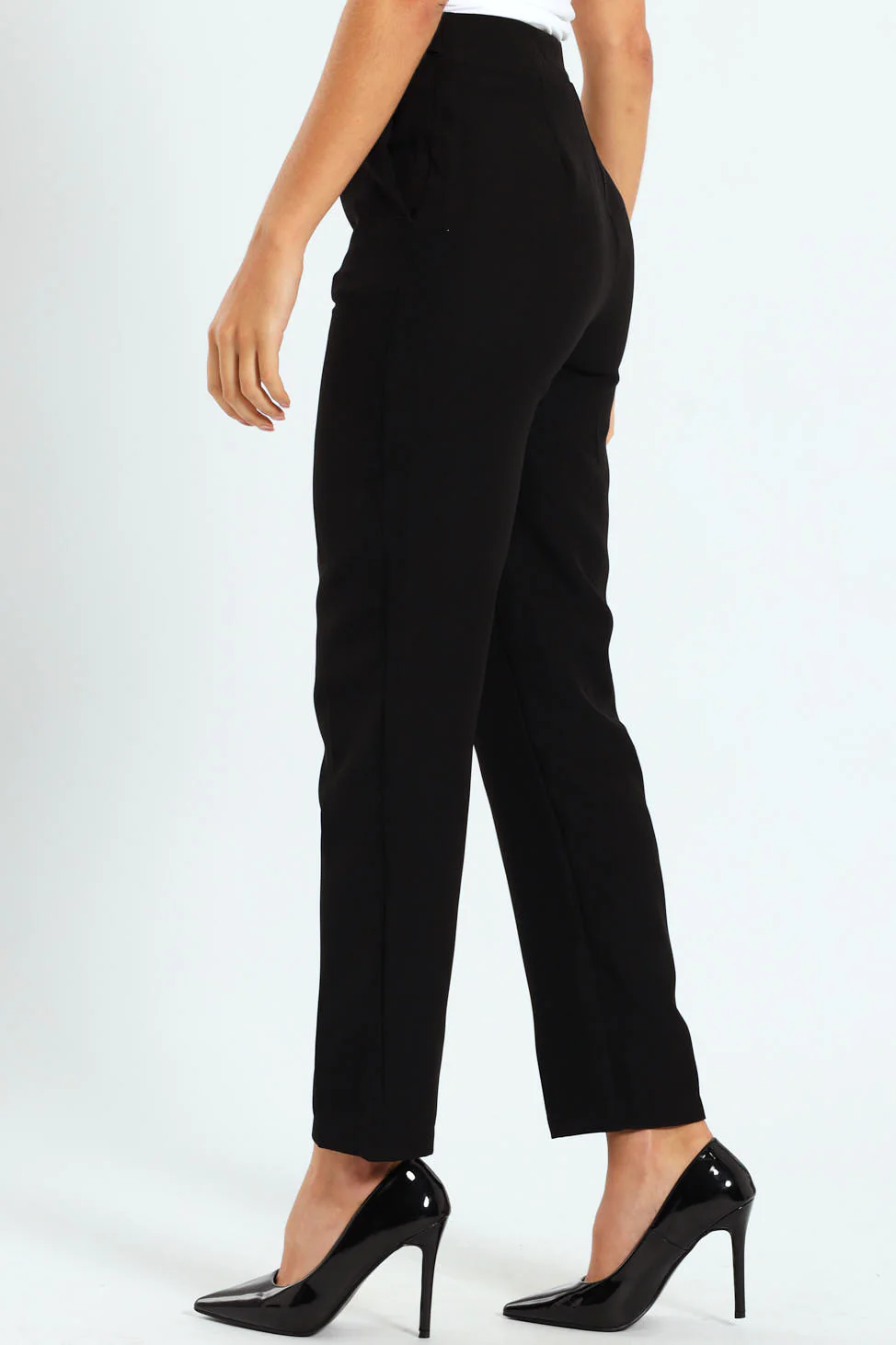 Tab Detail Slim Leg Pant - Black - Image 2