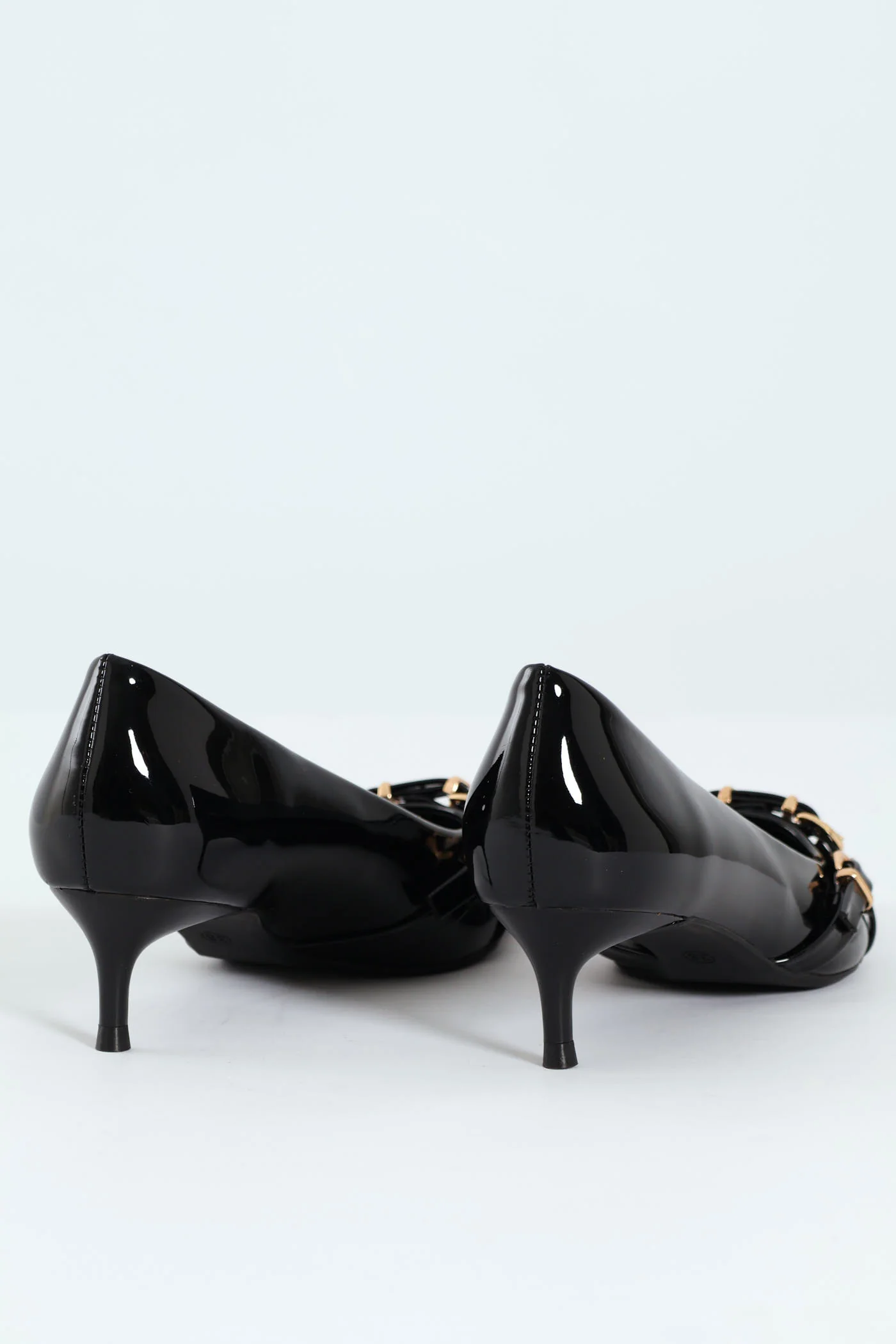 Tait 1 Pointed Toe Buckle Kitten Court Heel - Black - Image 3