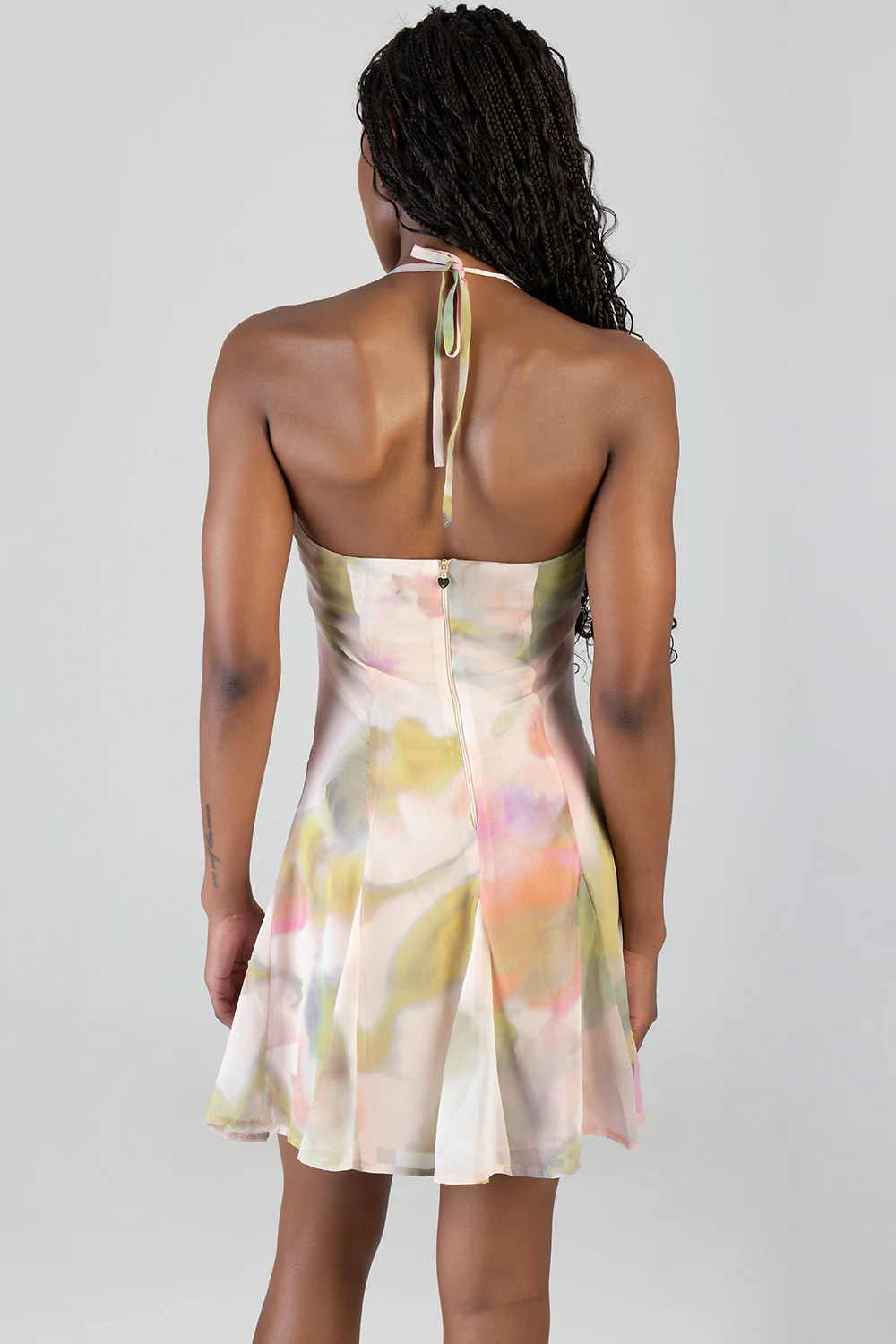 Take Your Time Straight Neckline Mini Dress - Multi - Image 2