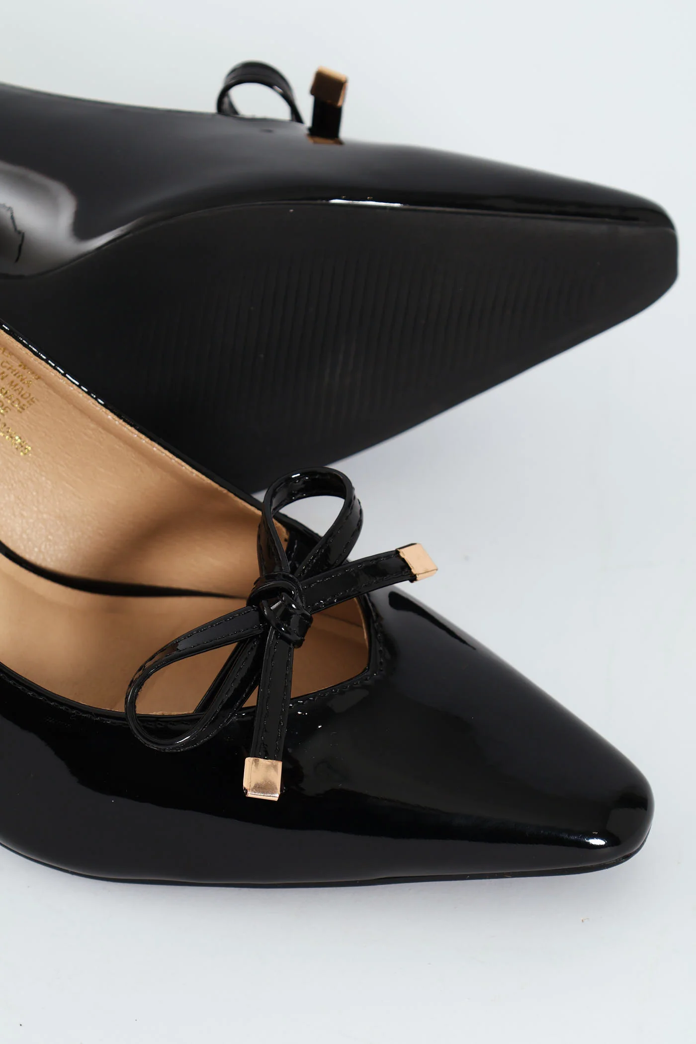 Tamara 1 Pointed Toe Bow Court Stiletto Heel - Black - Image 3