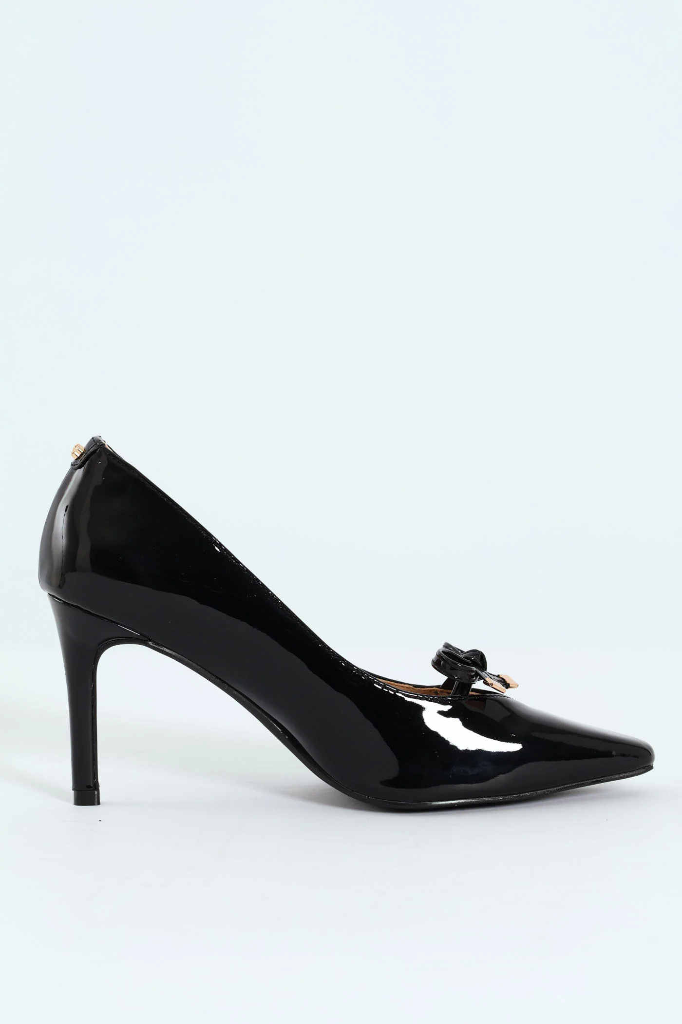 Tamara 1 Pointed Toe Bow Court Stiletto Heel - Black - Image 4
