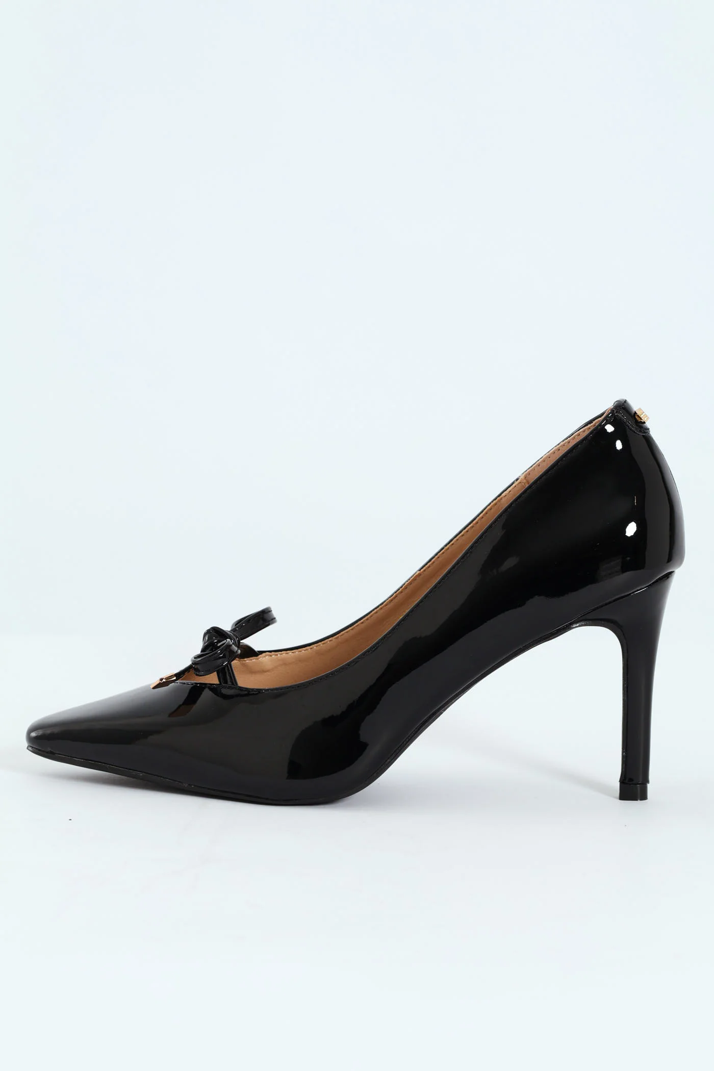 Tamara 1 Pointed Toe Bow Court Stiletto Heel - Black - Image 5