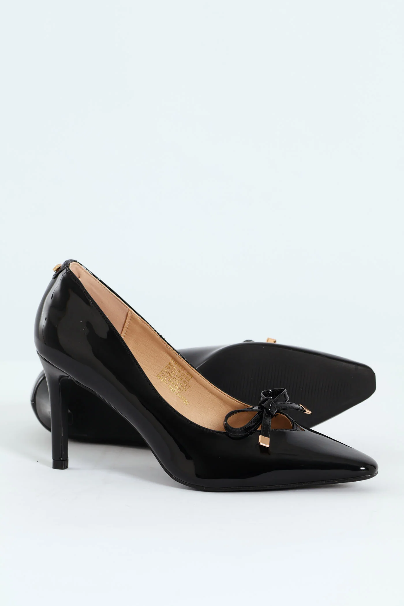 Tamara 1 Pointed Toe Bow Court Stiletto Heel - Black - Image 6