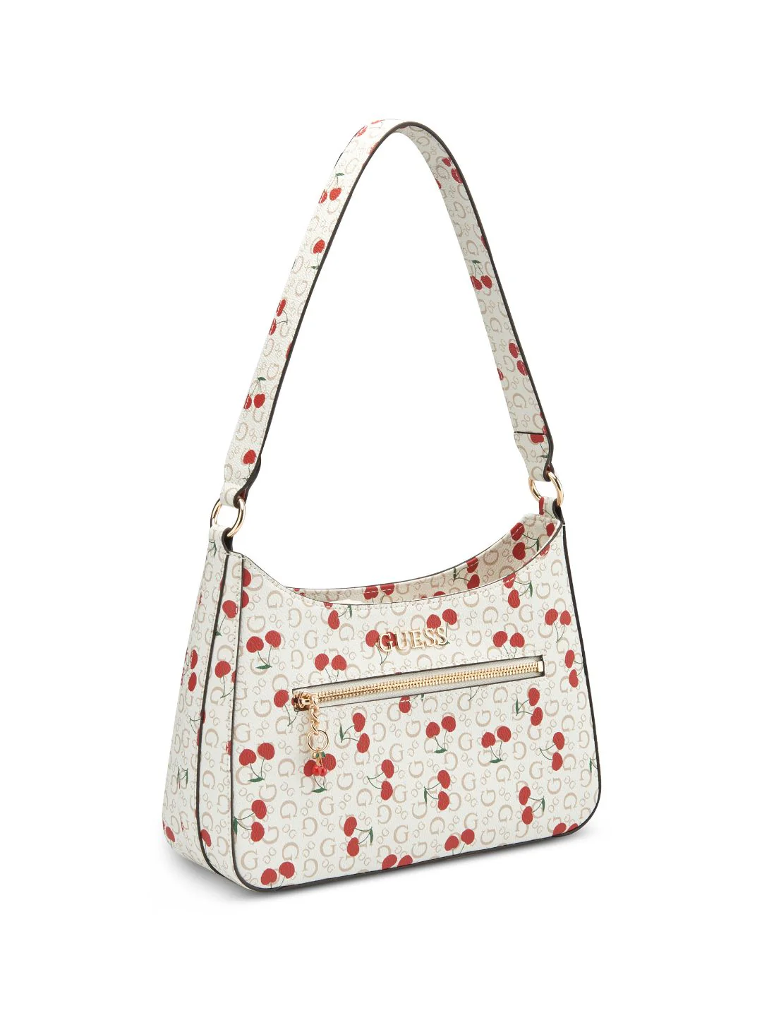 Tana Top Zip Shoulder Bag - White - Image 3
