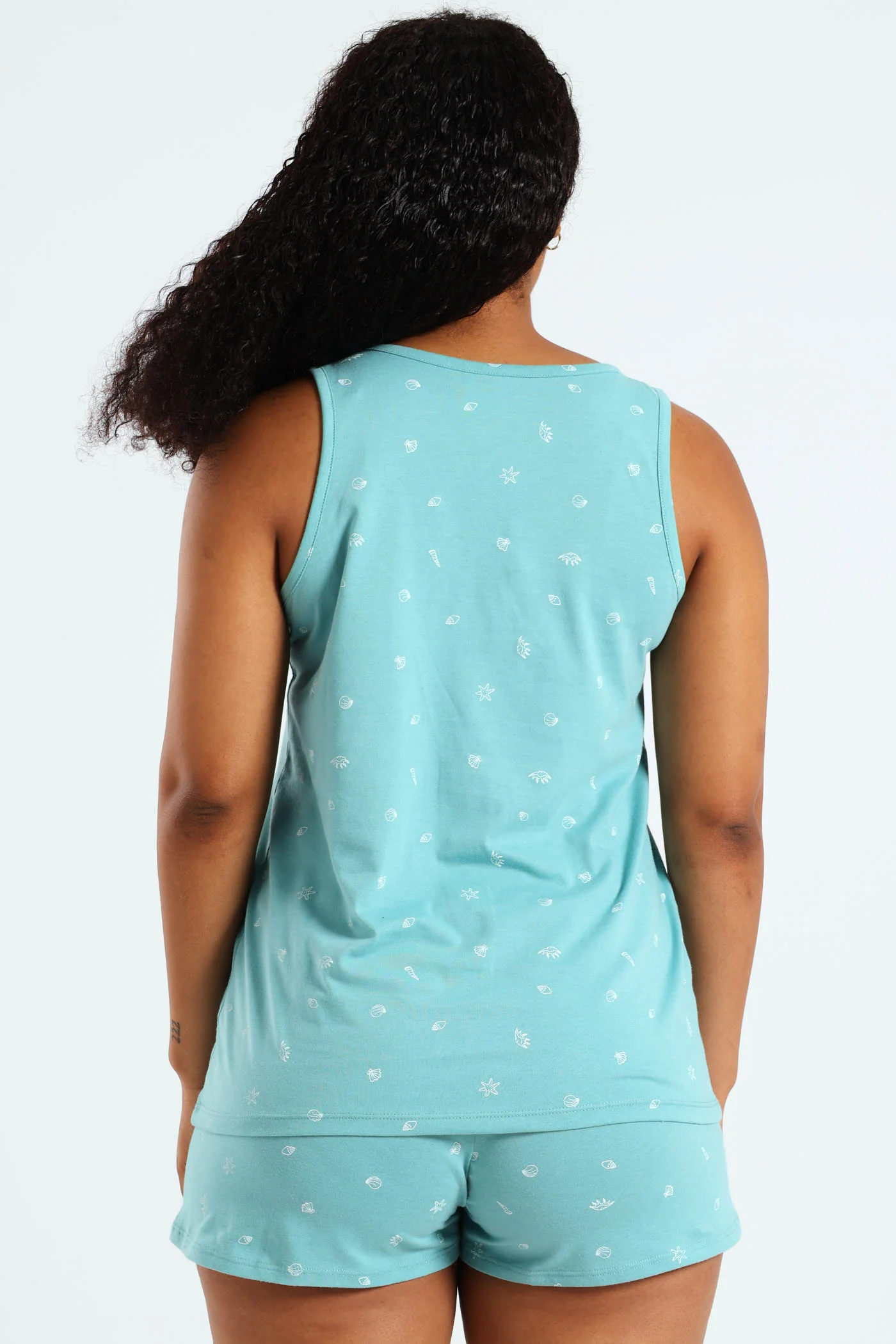 Tank & Short Sleep Set - Aqua - Image 3