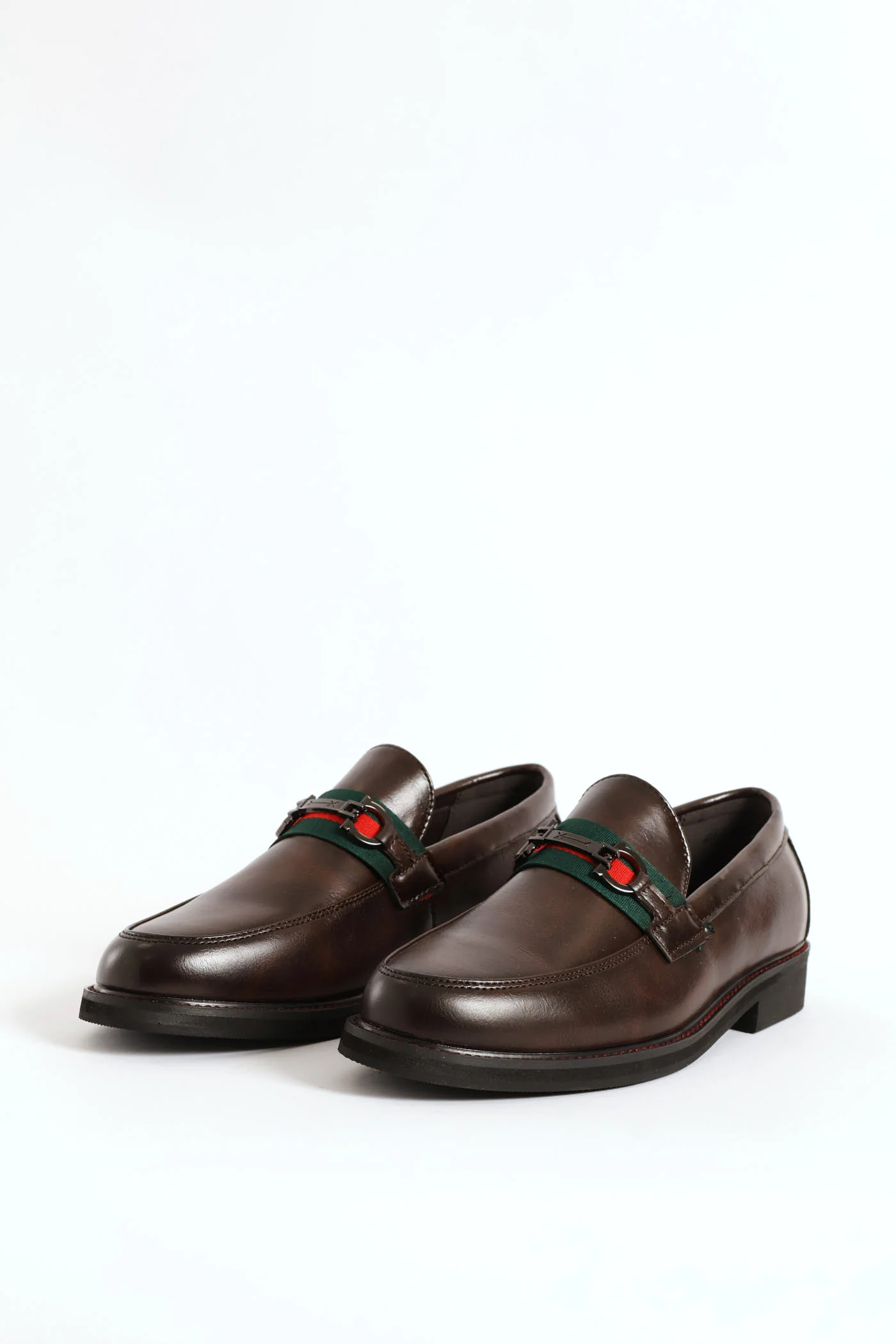 Tape & Trim Upper Detail Slip On Formal Shoe - Chocolate - Image 2