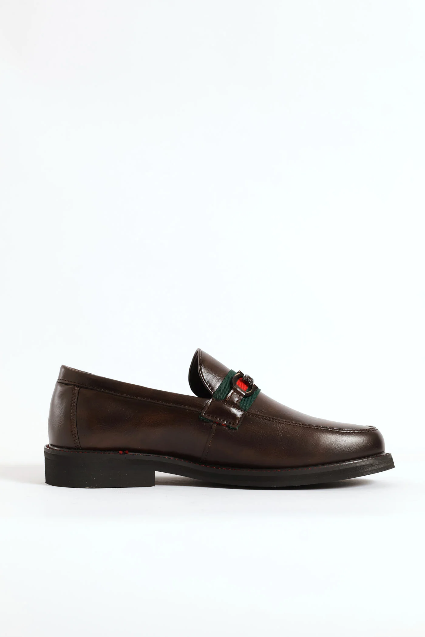 Tape & Trim Upper Detail Slip On Formal Shoe - Chocolate - Image 4
