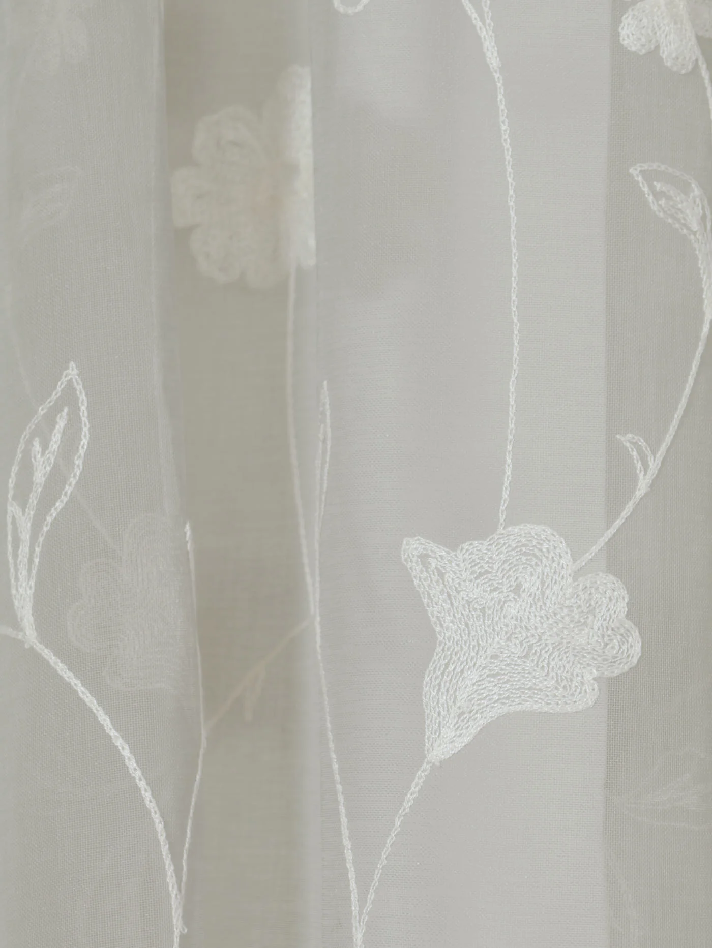 Taped Extra Width & Extra Length Sheer Blooming Curtain - Grey - Image 3