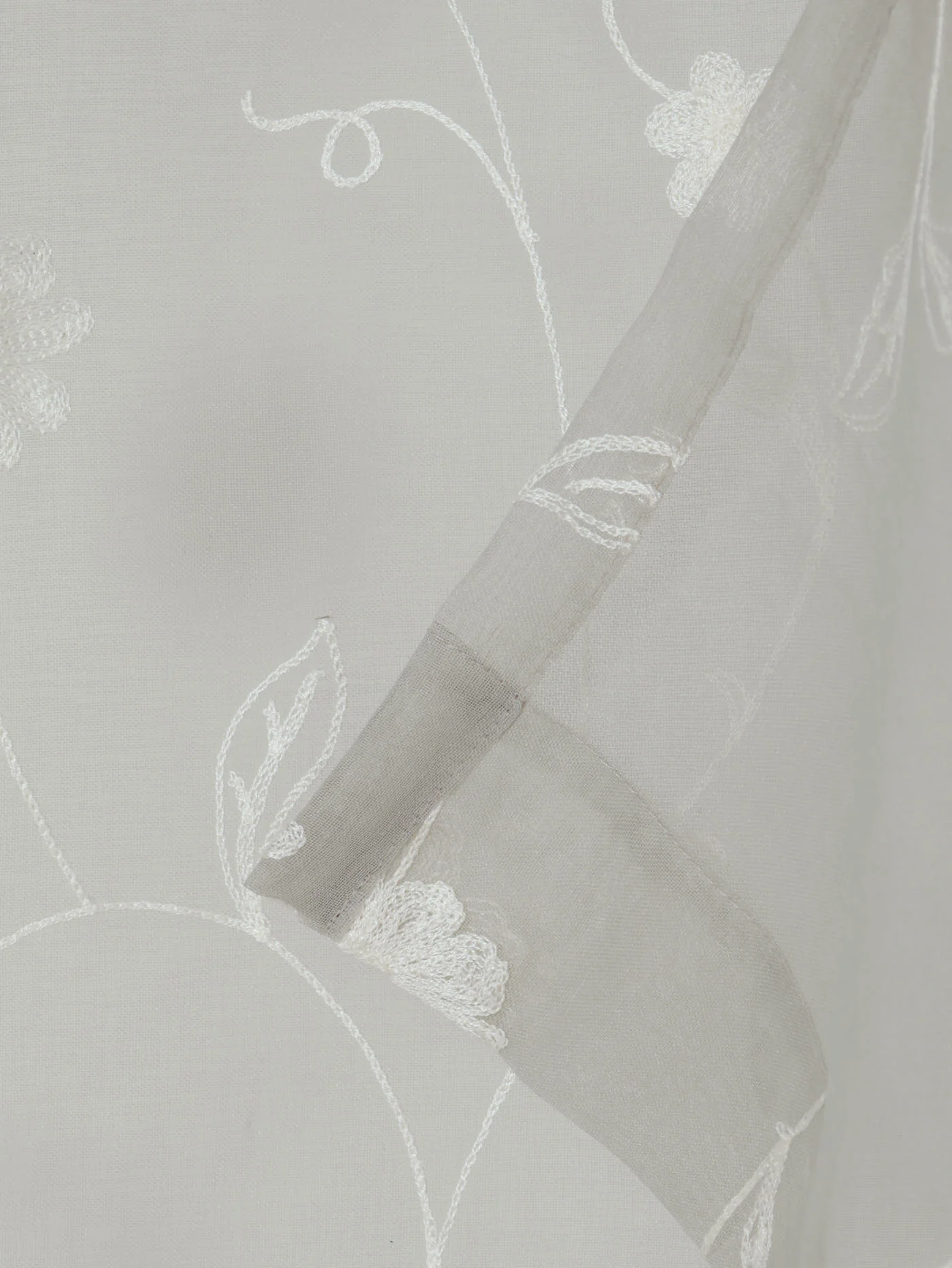 Taped Extra Width & Extra Length Sheer Blooming Curtain - Grey - Image 4
