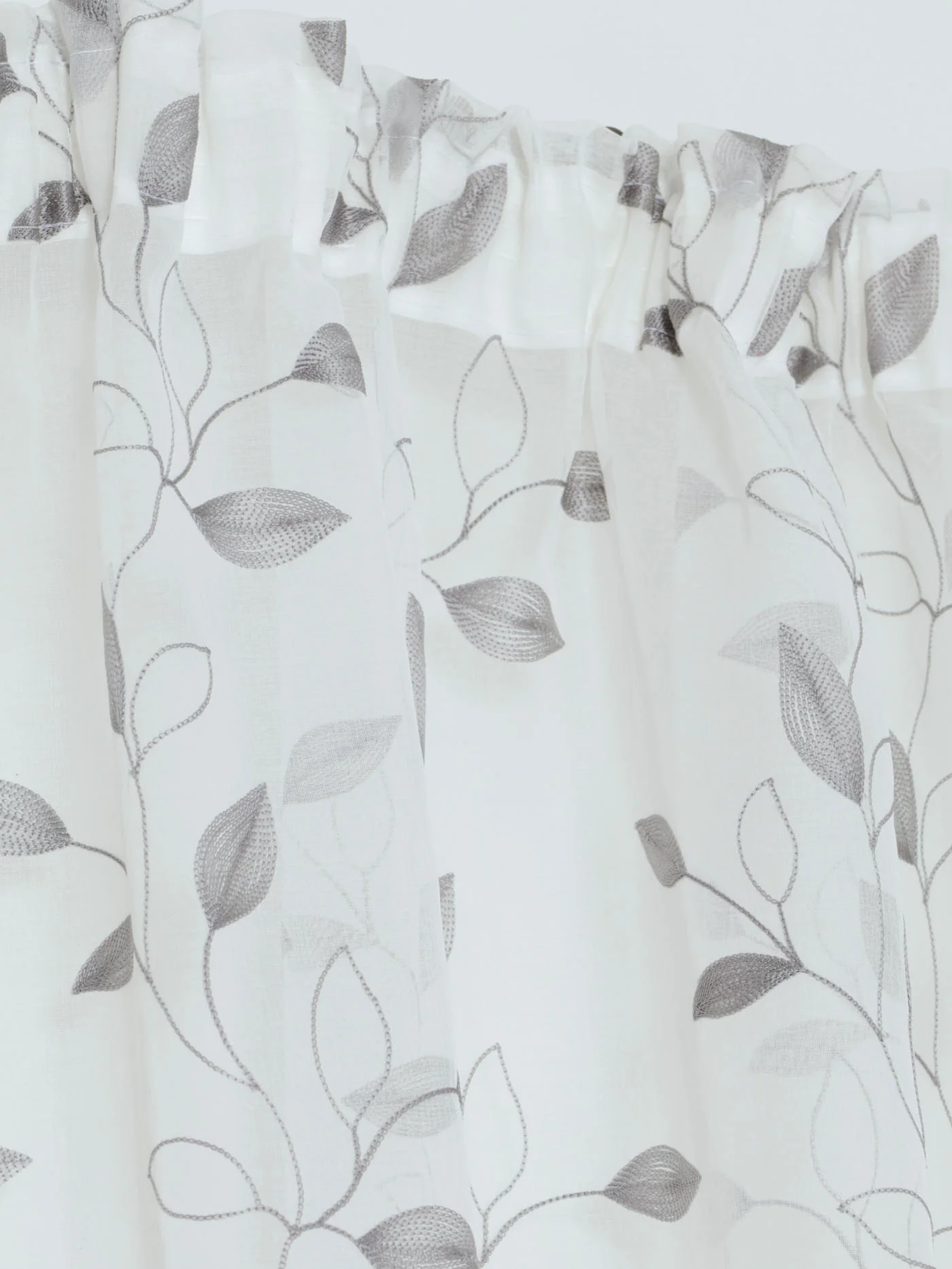 Tape Standard Sheer Silhouette Leaf Curtain - White - Image 2