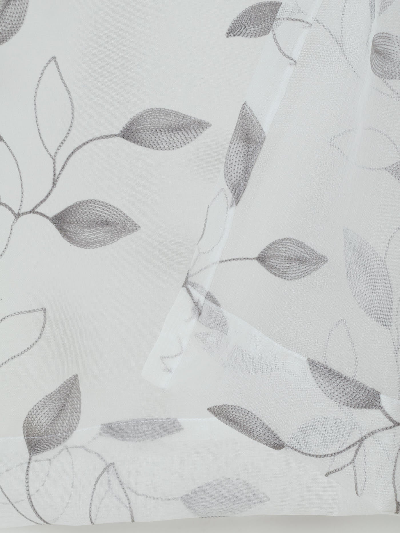 Tape Standard Sheer Silhouette Leaf Curtain - White - Image 3