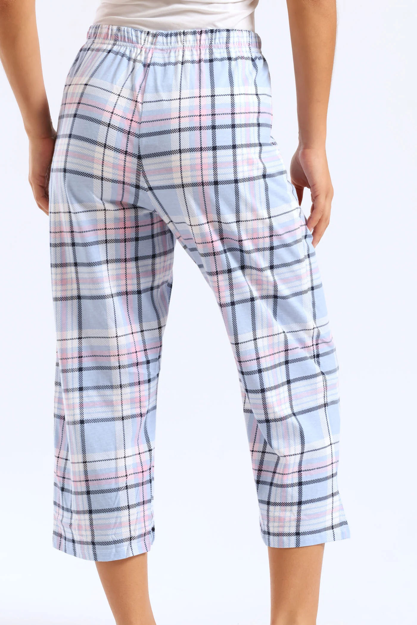 Tartan Capri Pant - Light Blue - Image 2