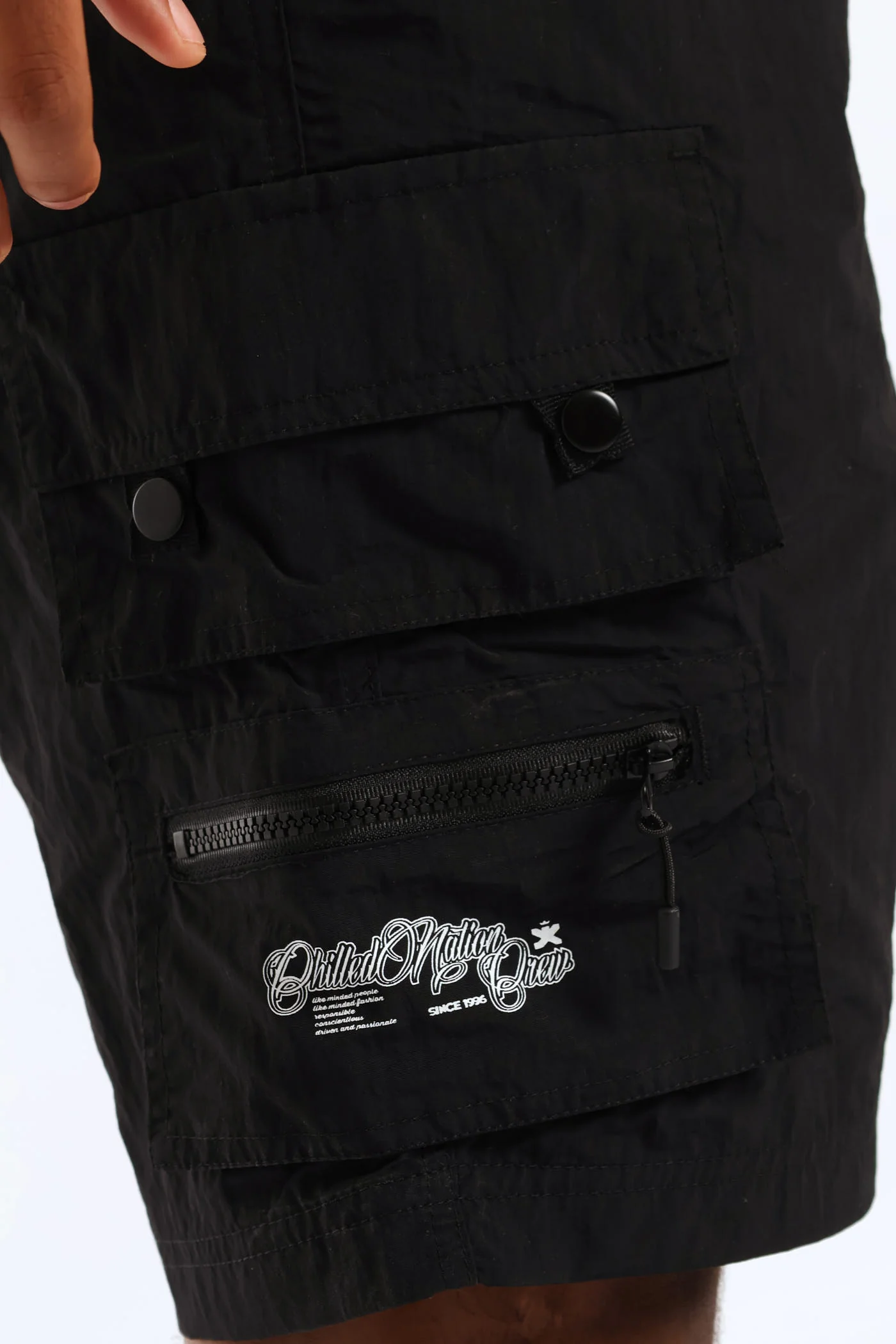 Taslon Cargo Shorts - Black - Image 4