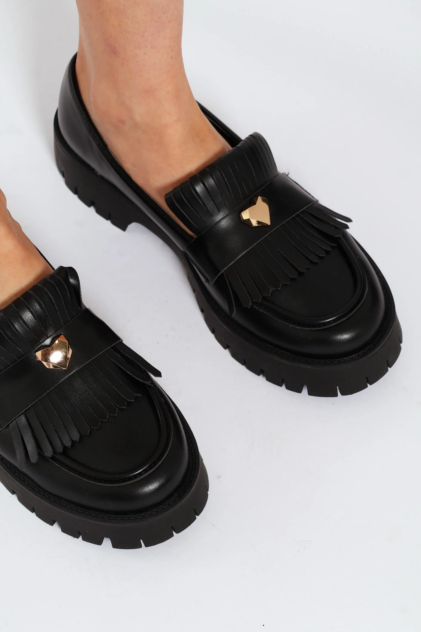 Tassel Detail Chunky Loafer - Black - Image 4