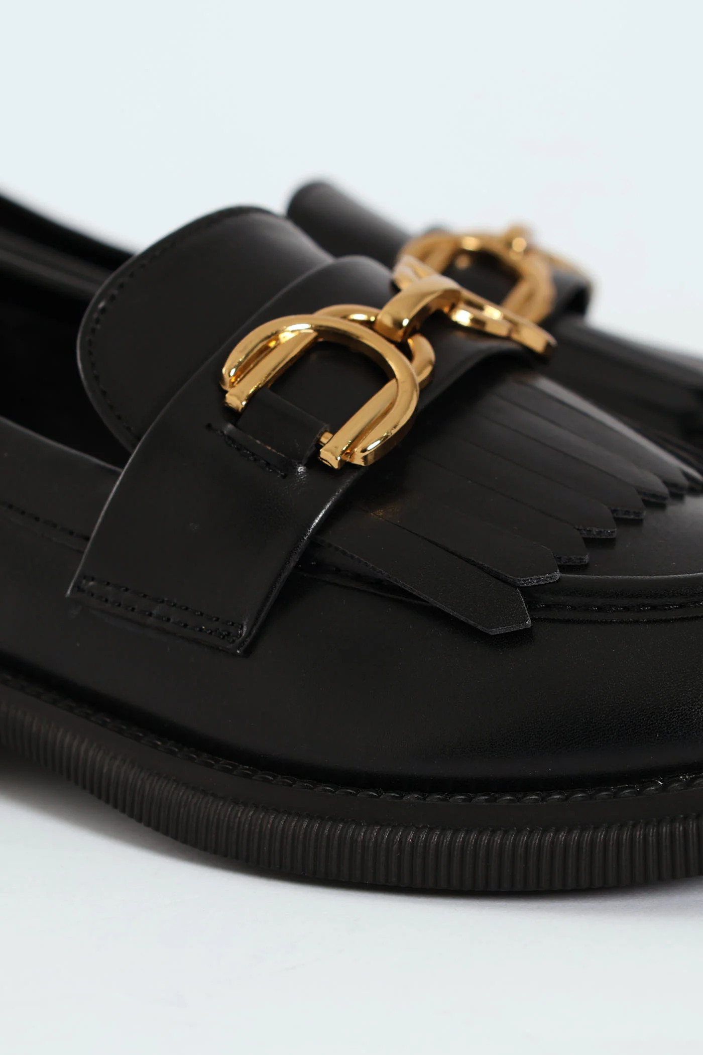 Tassel & Trim Detail Loafer - Black - Image 2