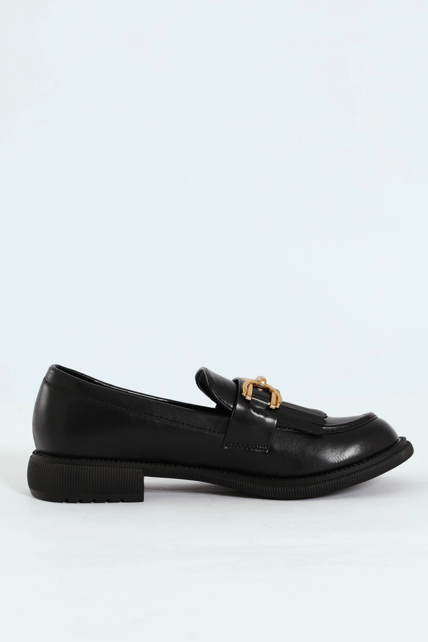Tassel & Trim Detail Loafer - Black - Image 5