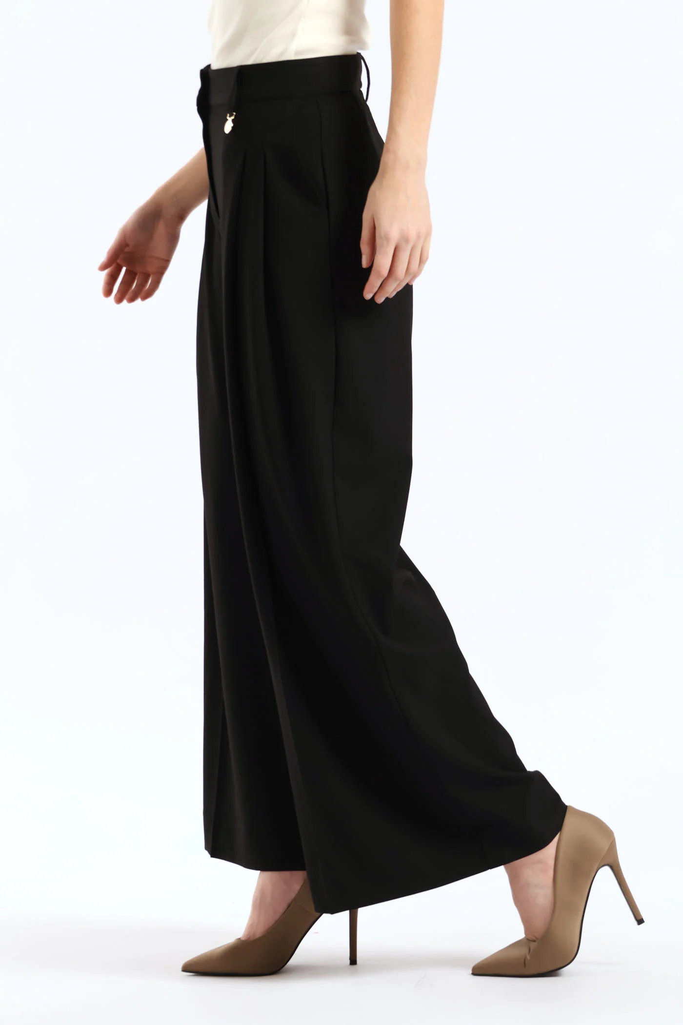 Tatum Wide Leg Suit Pant - Black - Image 3