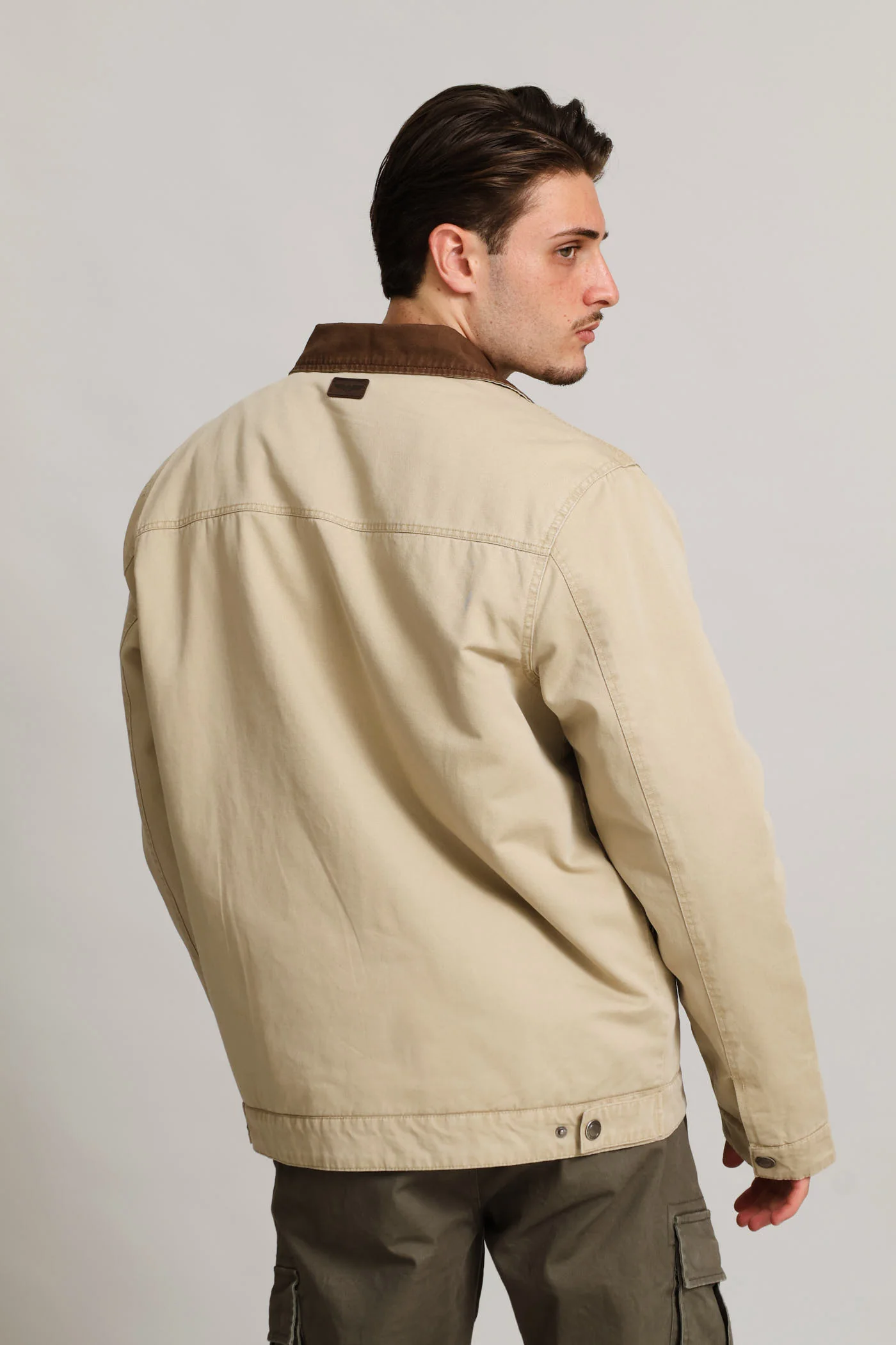 Taupe Cotton Worker Jacket - Taupe - Image 8